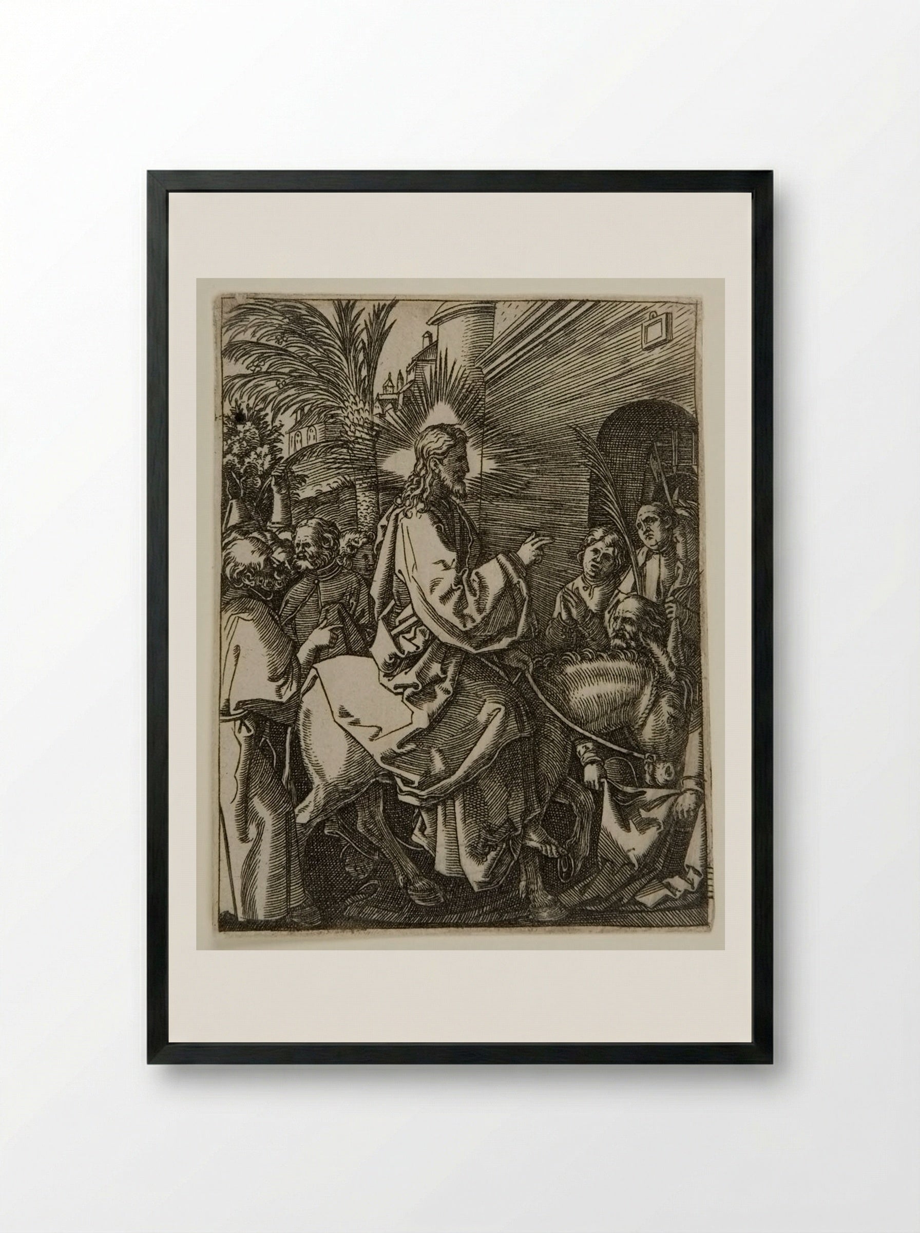 Christ's Entry into Jerusalem - Marcantonio Raimondi - Framed Print Black