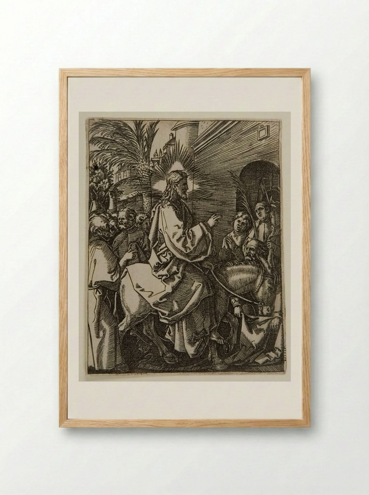 Christ's Entry into Jerusalem - Marcantonio Raimondi - Framed Print Wood