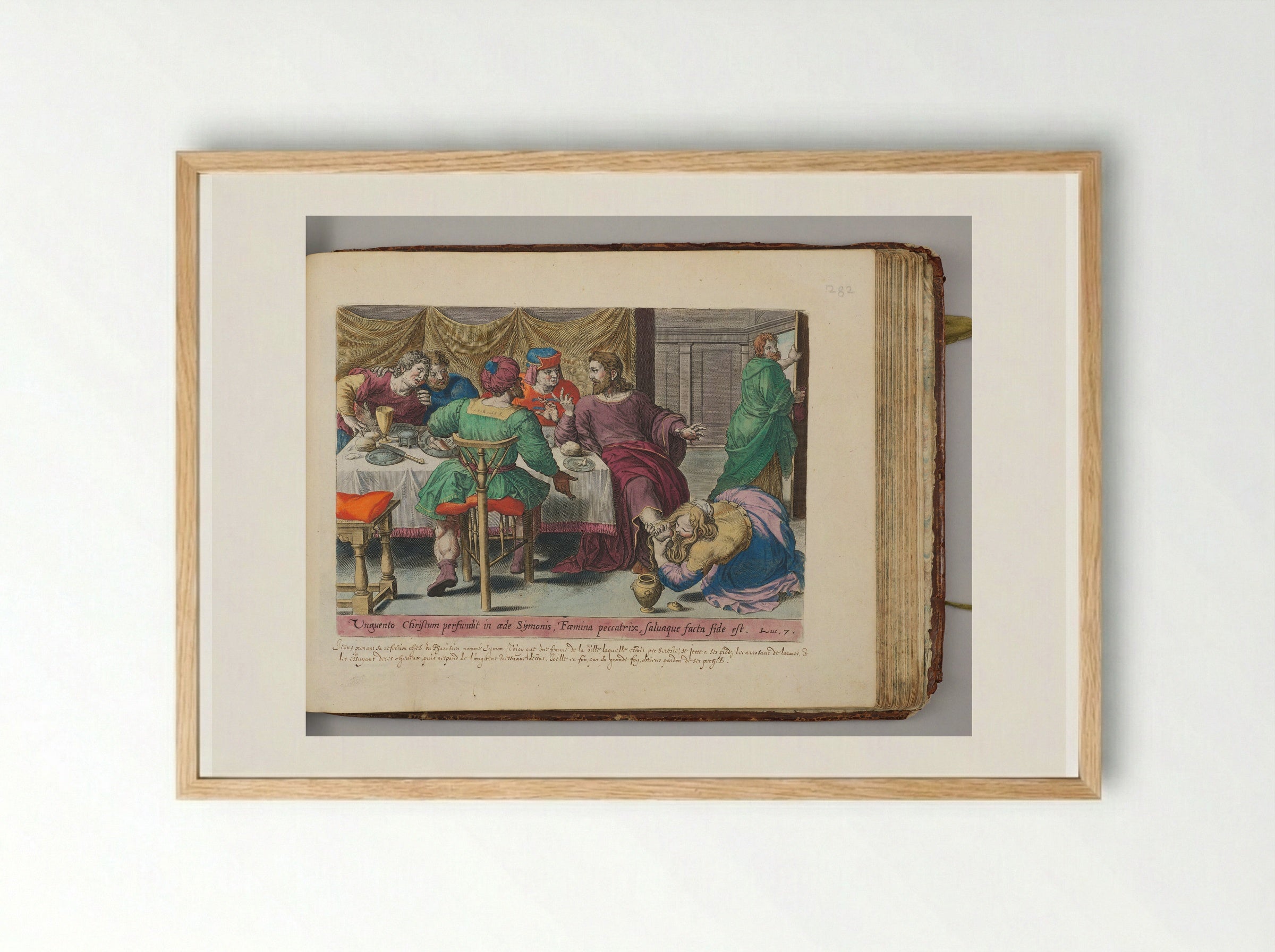Christ's Feet Annointed by a Sinner - Hans Collaert the Elder - Framed Print Wood