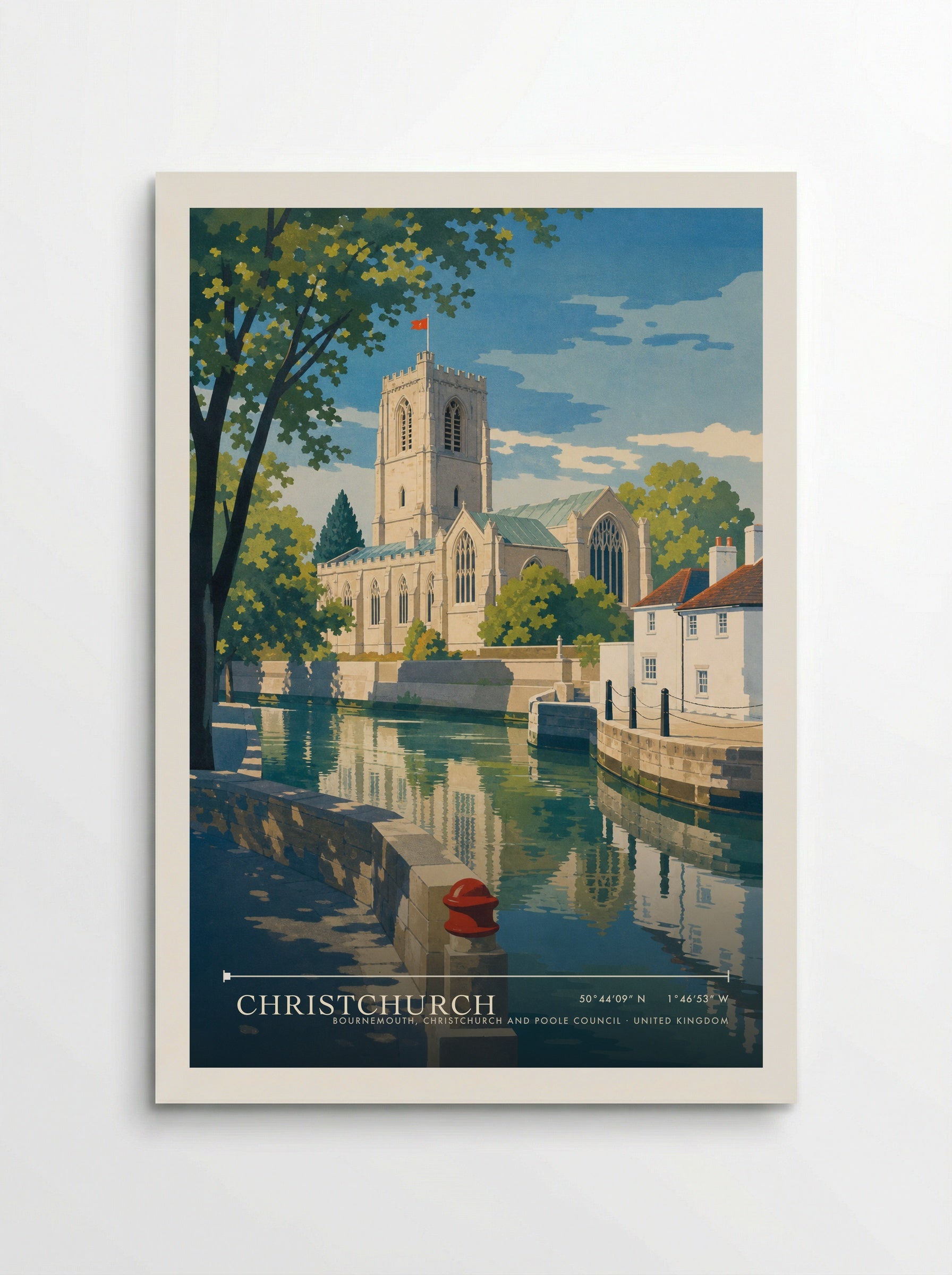 Christchurch Bournemouth, Christchurch and Poole Council United Kingdom Travel Poster - Poster