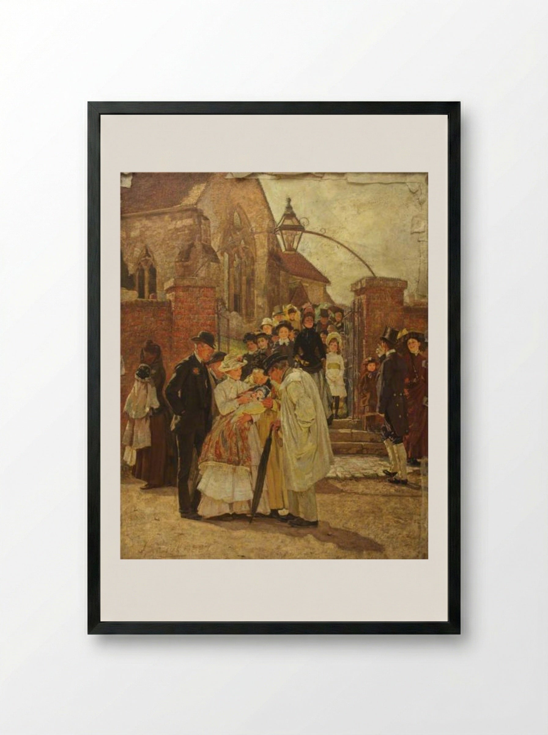 Christening Sunday (South Harting, Sussex) - James Charles - Framed Print Black