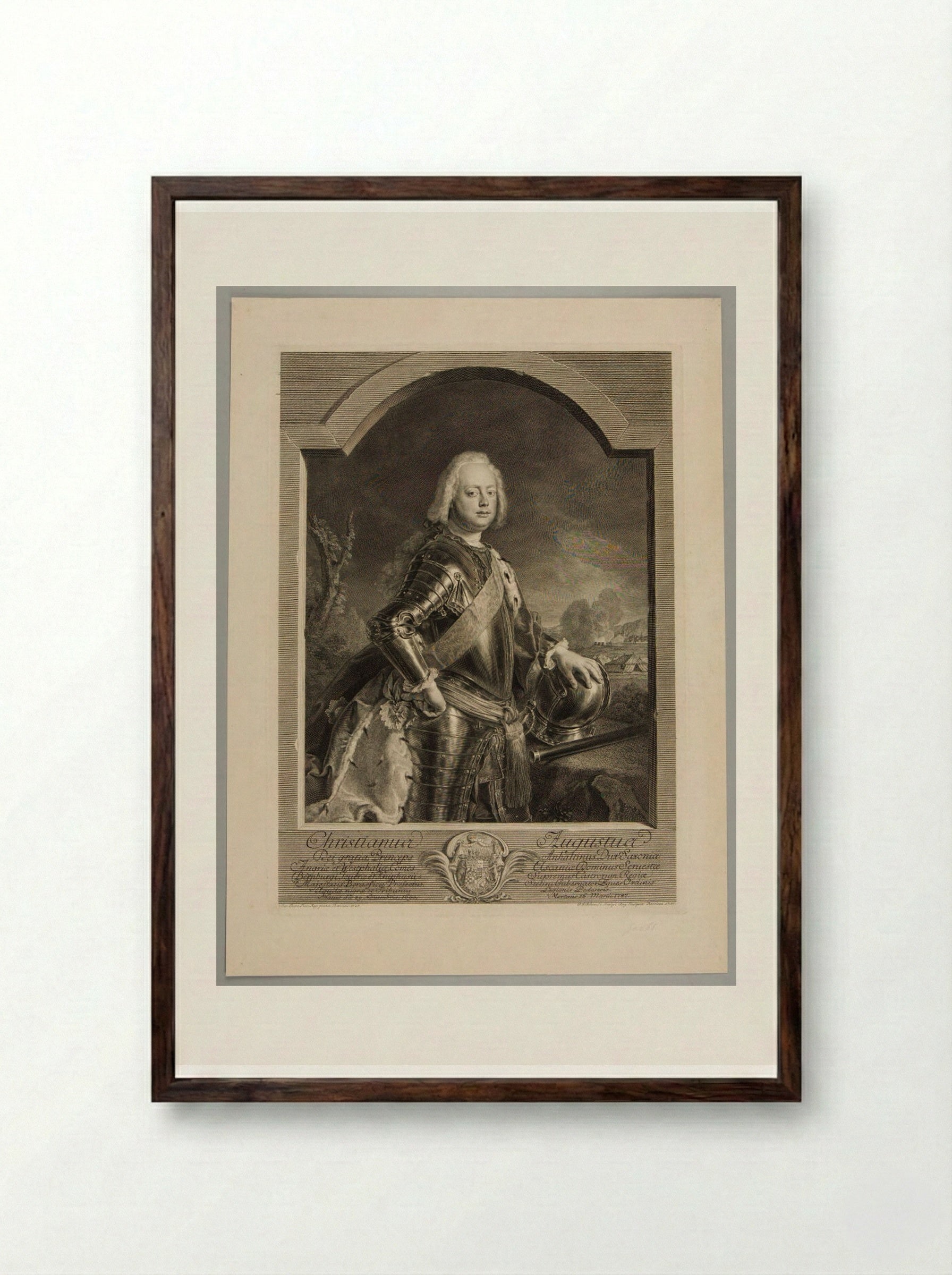 Christian Augustus, Prince of Anhalt - Georg Friedrich Schmidt - Framed Print Dark Wood