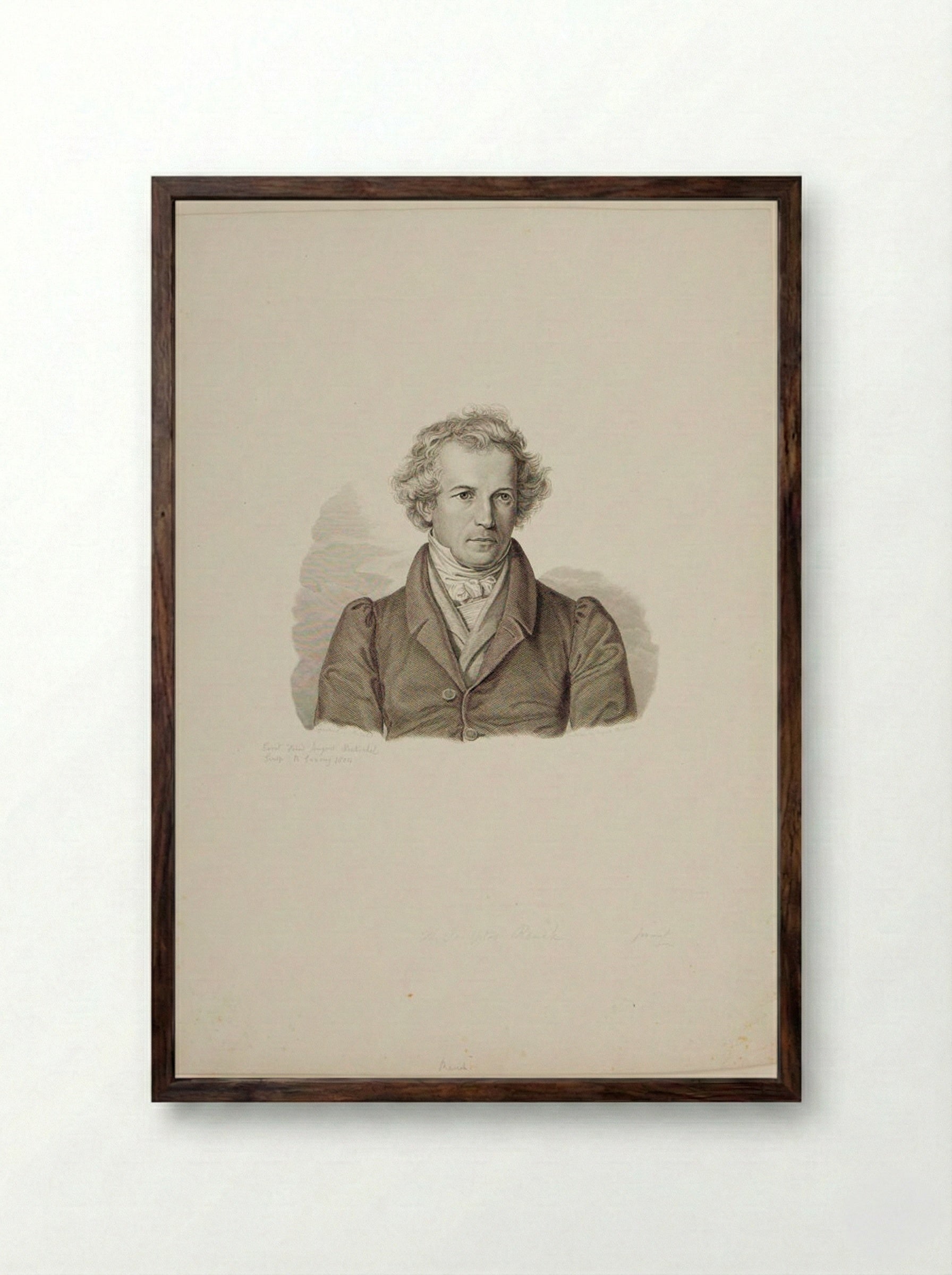 Christian Rauch - Auguste Hüssener - Framed Print Dark Wood