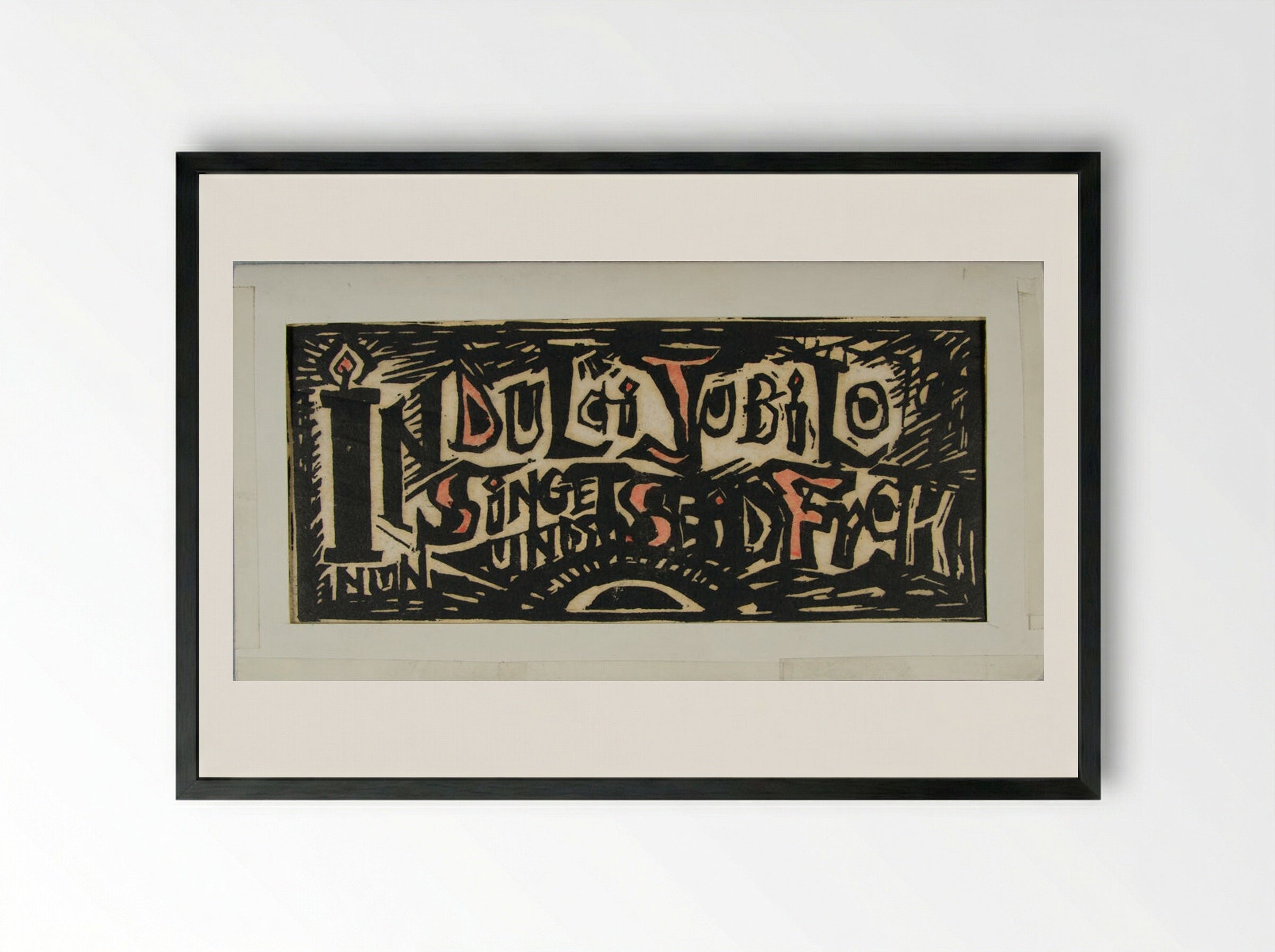 Christmas Card (In Dulci Jubilo) - Margarete Köhler - Framed Print Black
