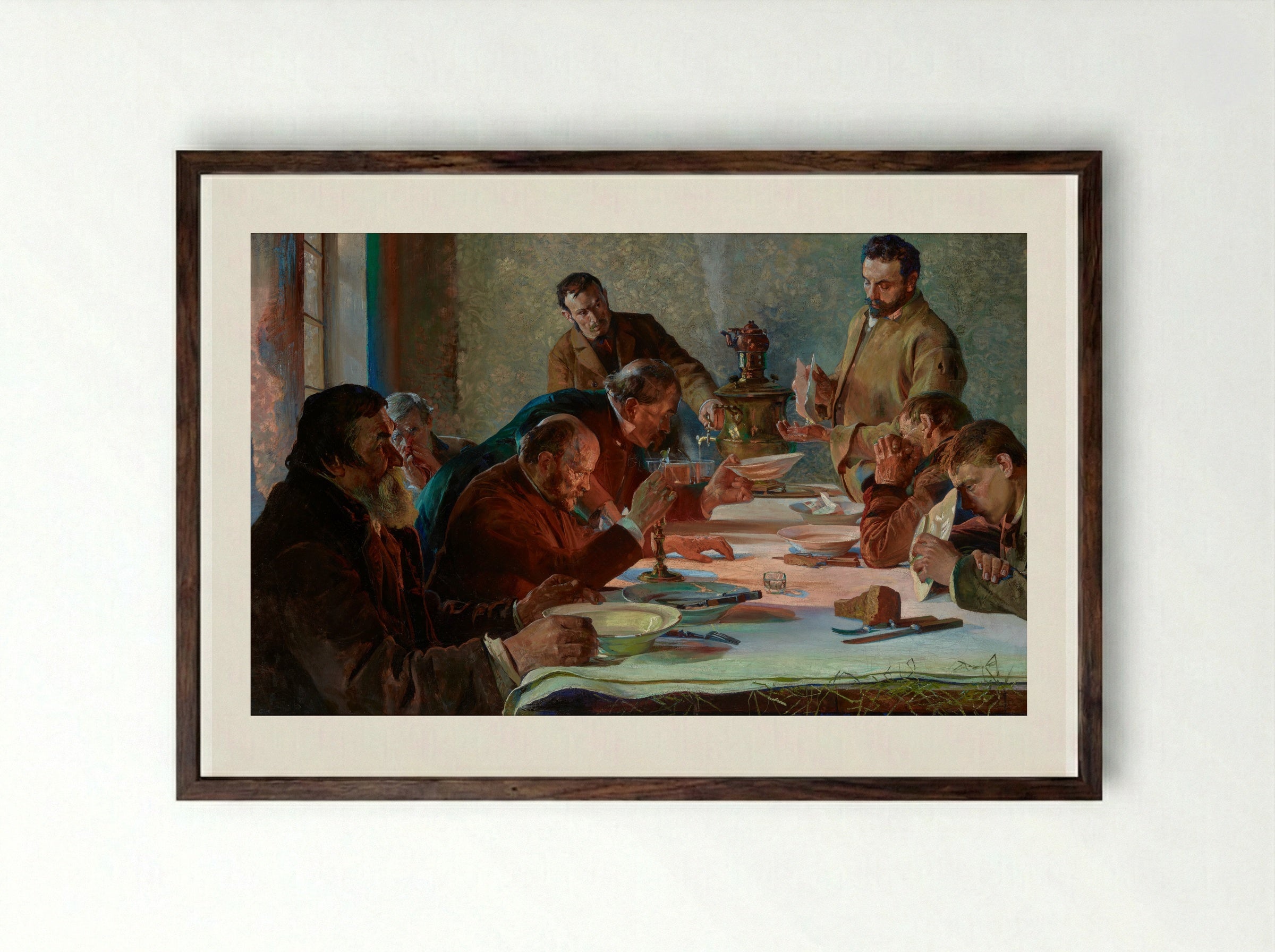 Christmas Eve in Siberia - Jacek Malczewski - Framed Print Dark Wood
