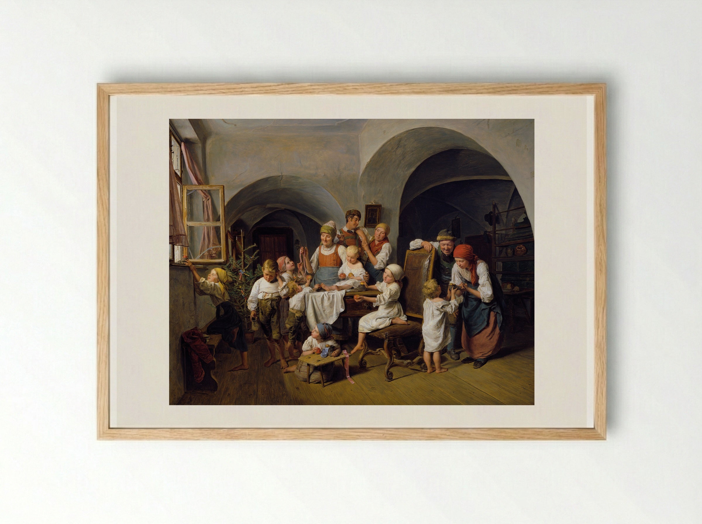 Christmas Morning - Ferdinand Georg Waldmüller - Framed Print Wood