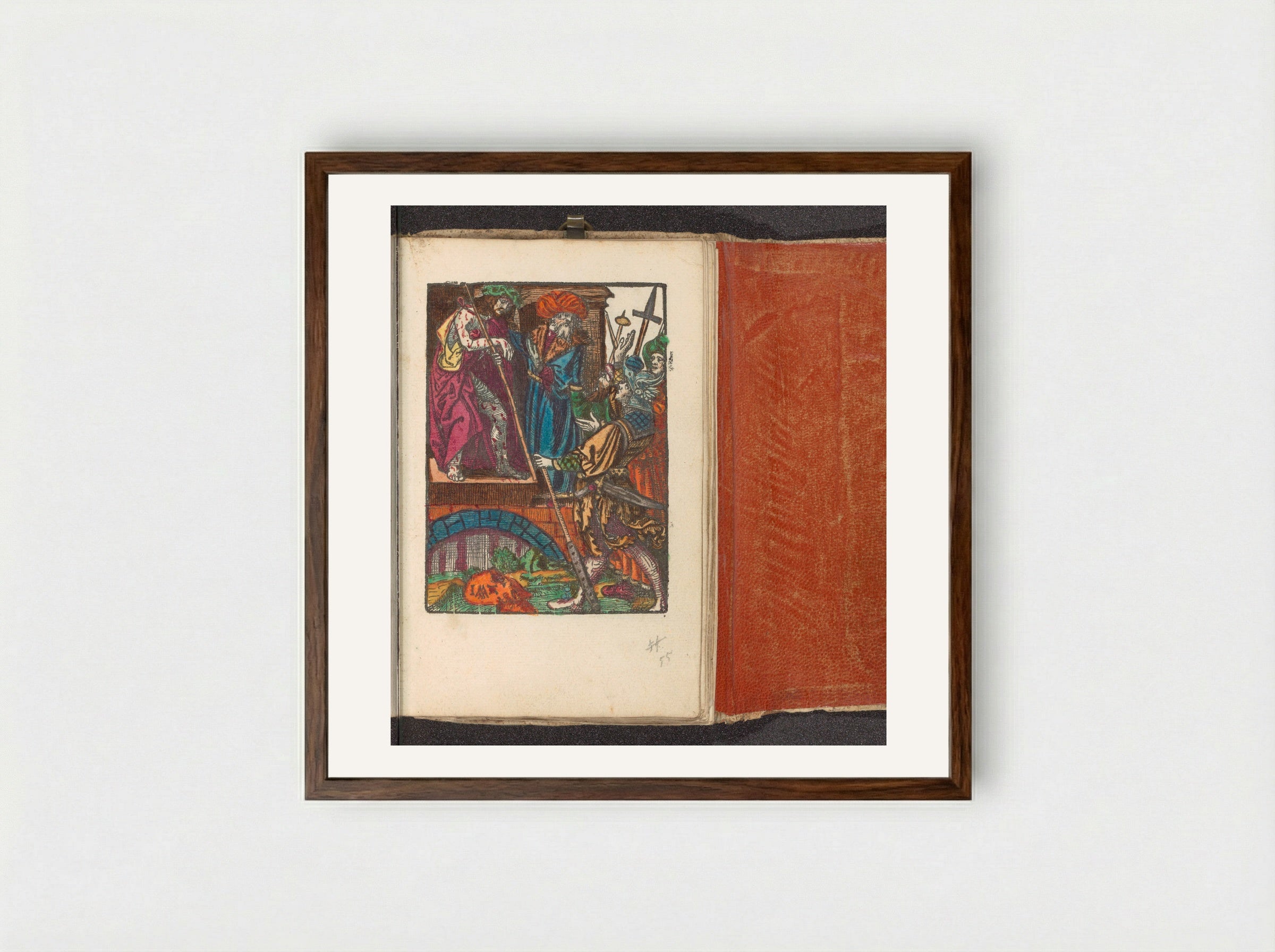 Christus aan het volk getoond (Ecce Homo) - Doen Pietersz. - Framed Print Dark Wood