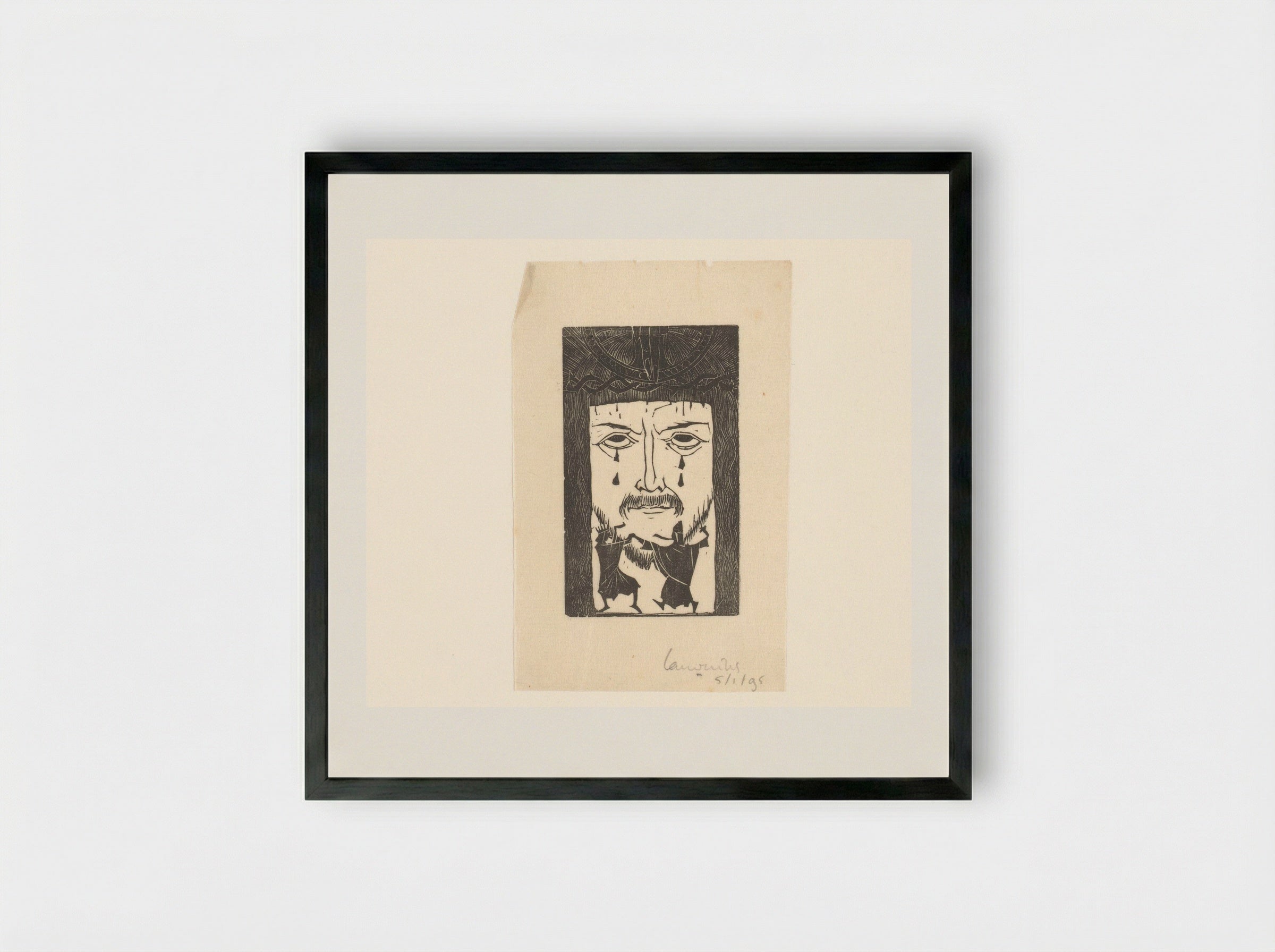 Christus door Kerk en wereld bespot - Mathieu Lauweriks - Framed Print Black