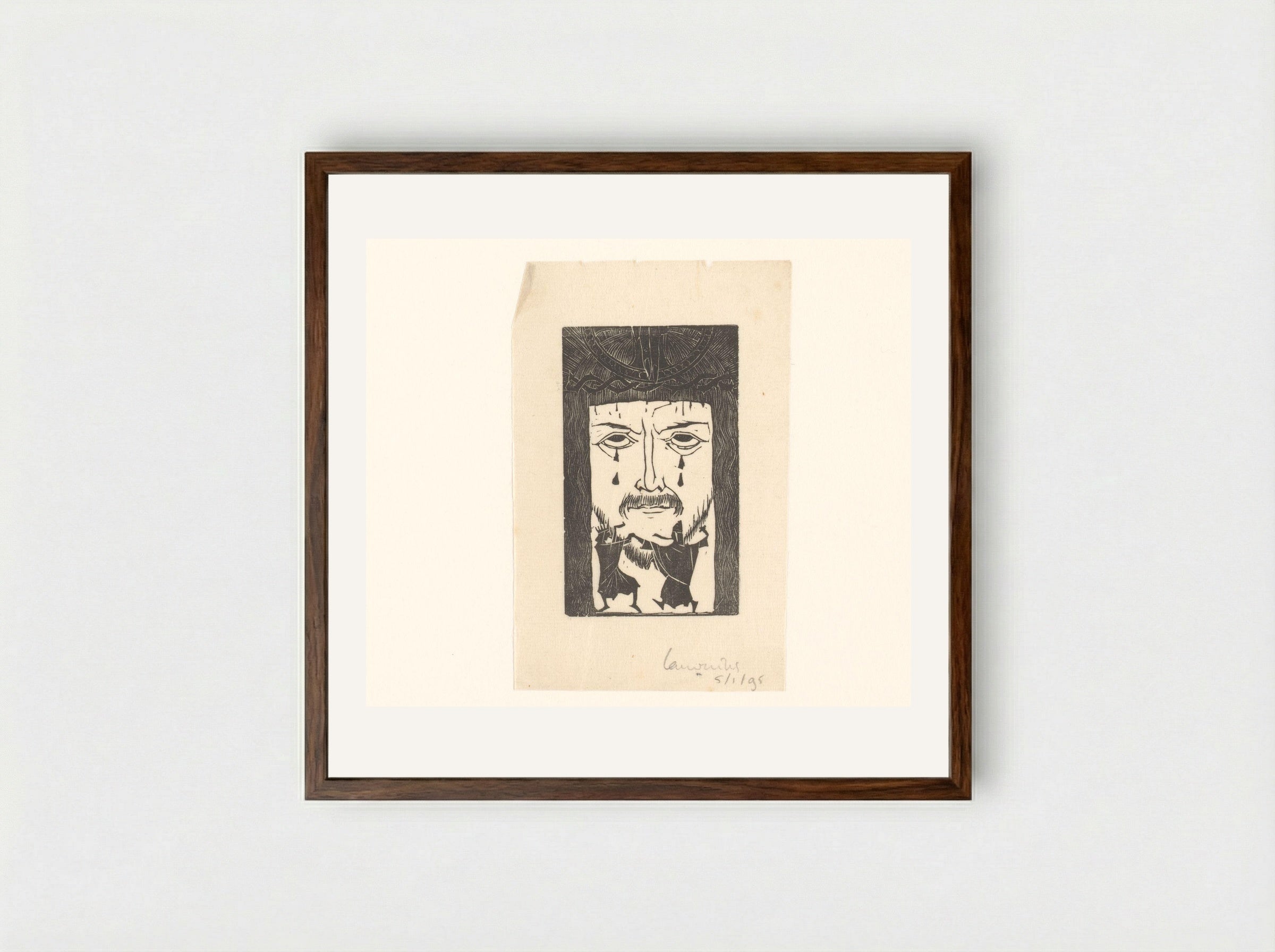 Christus door Kerk en wereld bespot - Mathieu Lauweriks - Framed Print Dark Wood