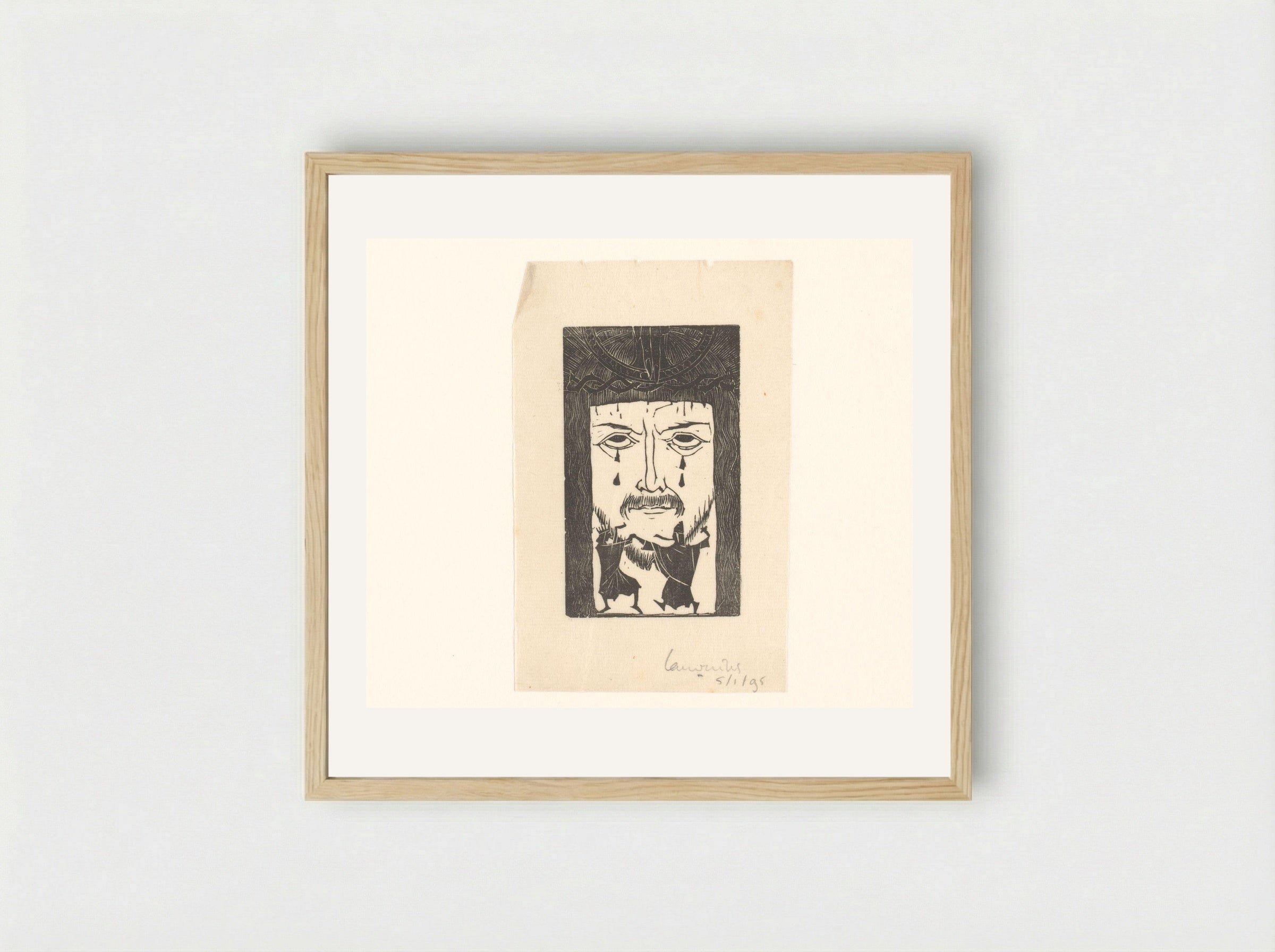 Christus door Kerk en wereld bespot - Mathieu Lauweriks - Framed Print Wood