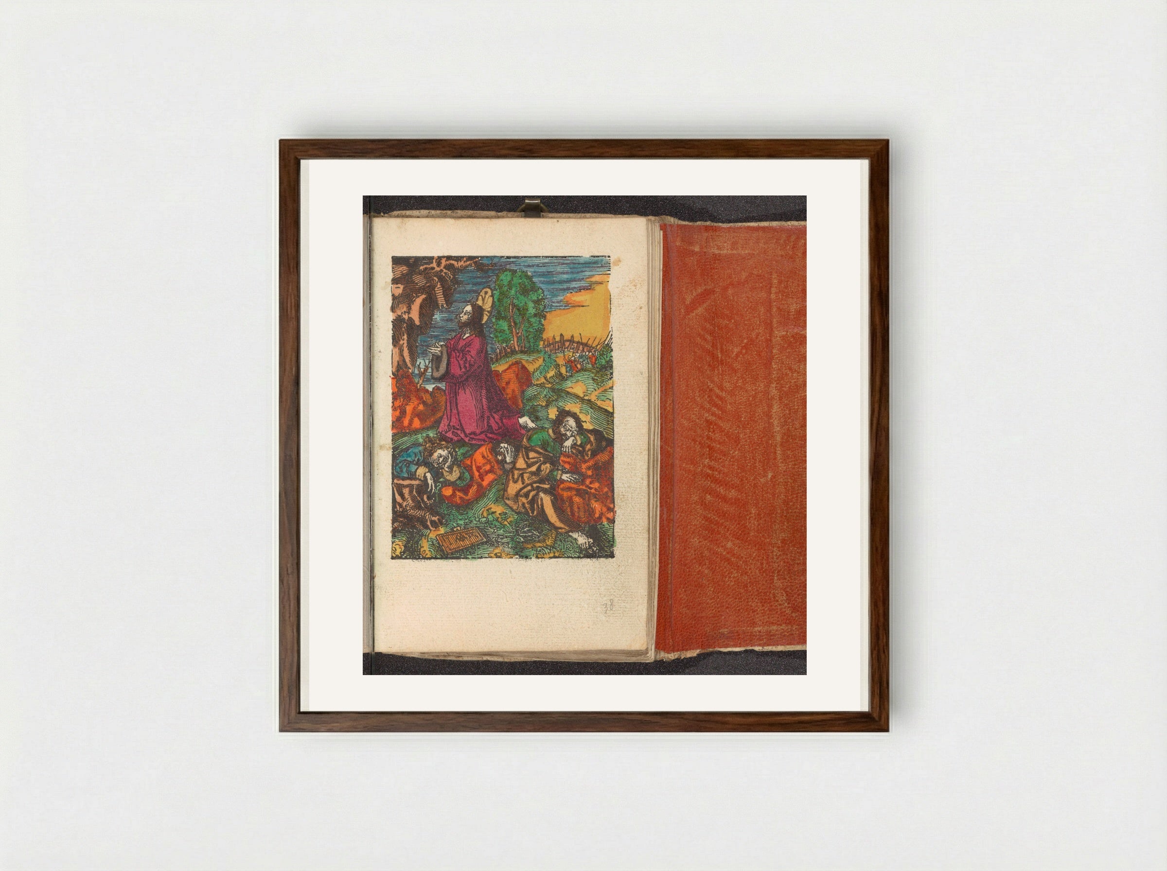 Christus in de hof van Getsemane - Doen Pietersz. - Framed Print Dark Wood