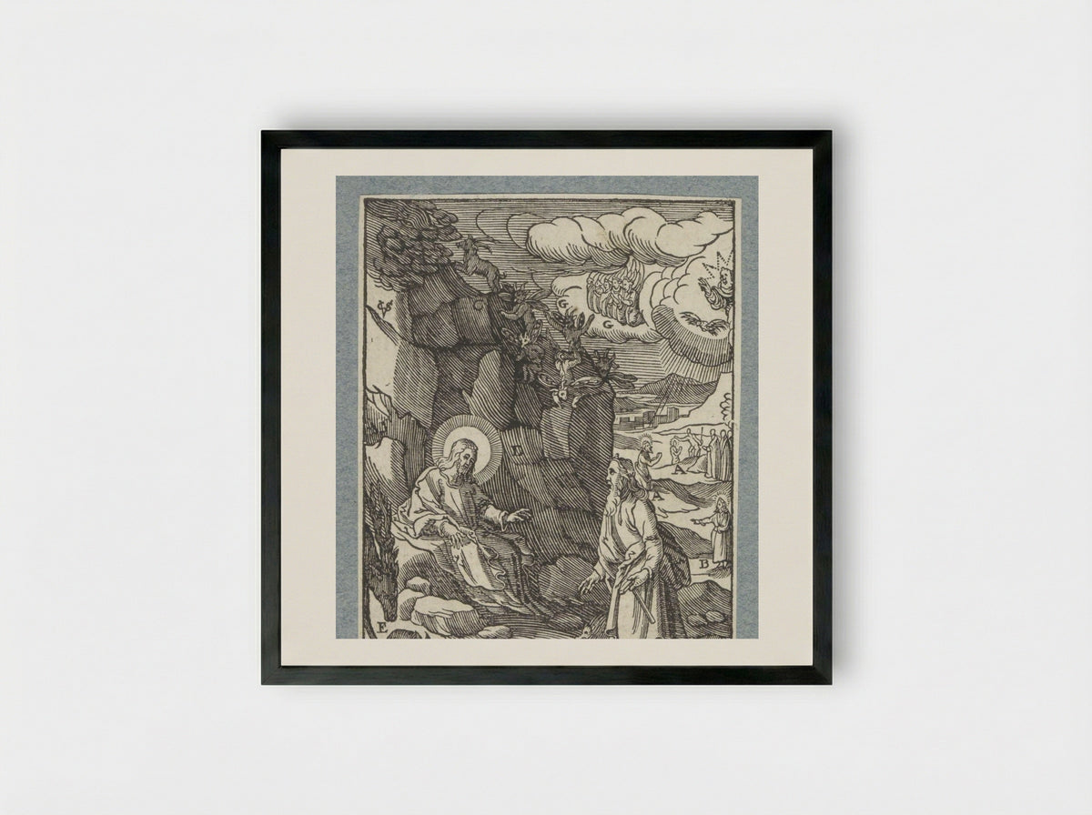Christus in de wildernis - Pieter Jacobsz. Paets - Framed Print Black