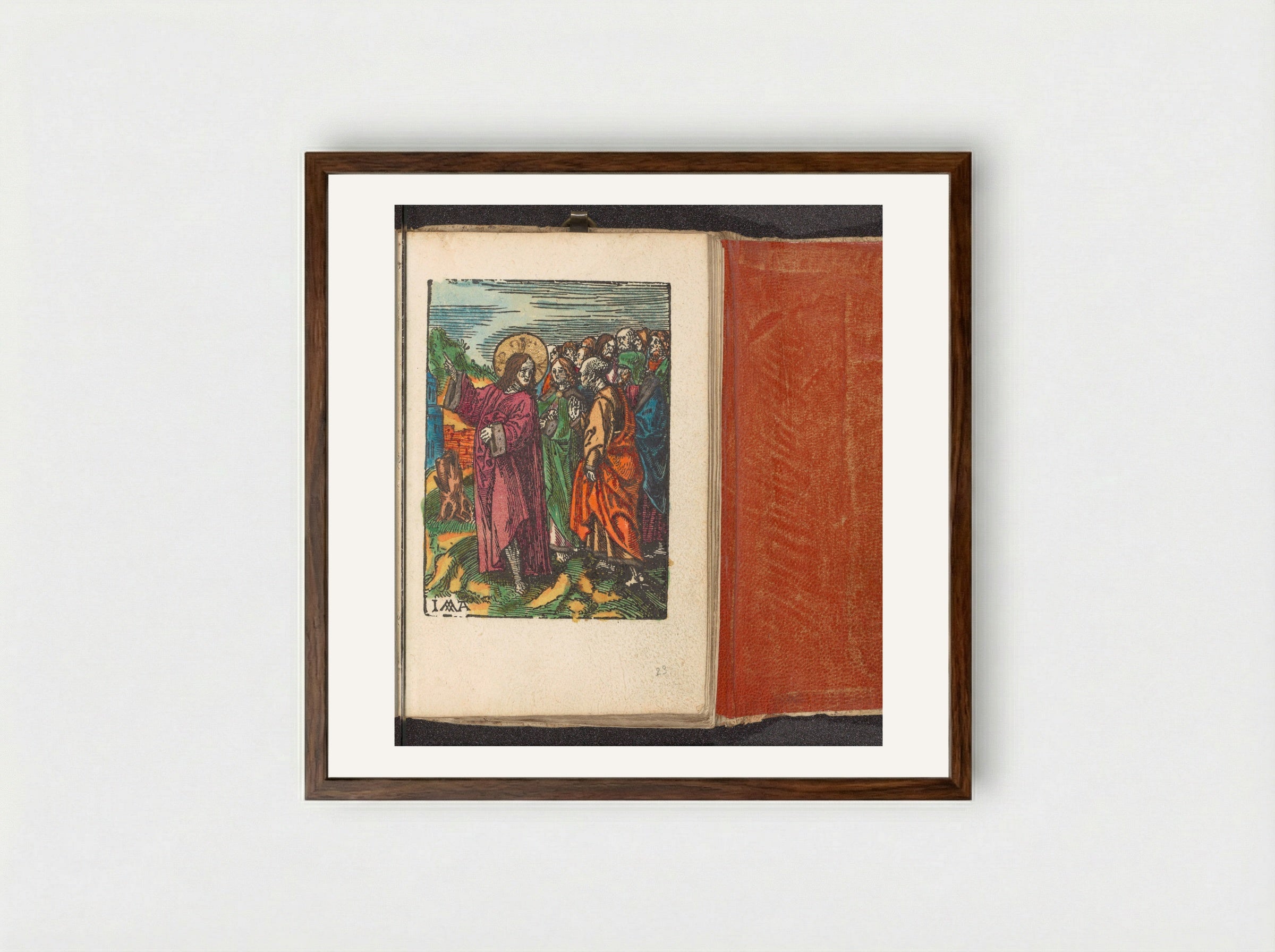Christus kondigt zijn lijden aan - Doen Pietersz. - Framed Print Dark Wood
