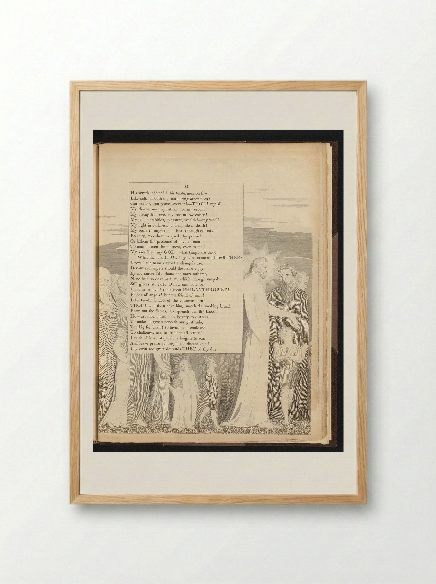 Christus met mannen, vrouwen en kinderen - Edward Young - Framed Print Wood