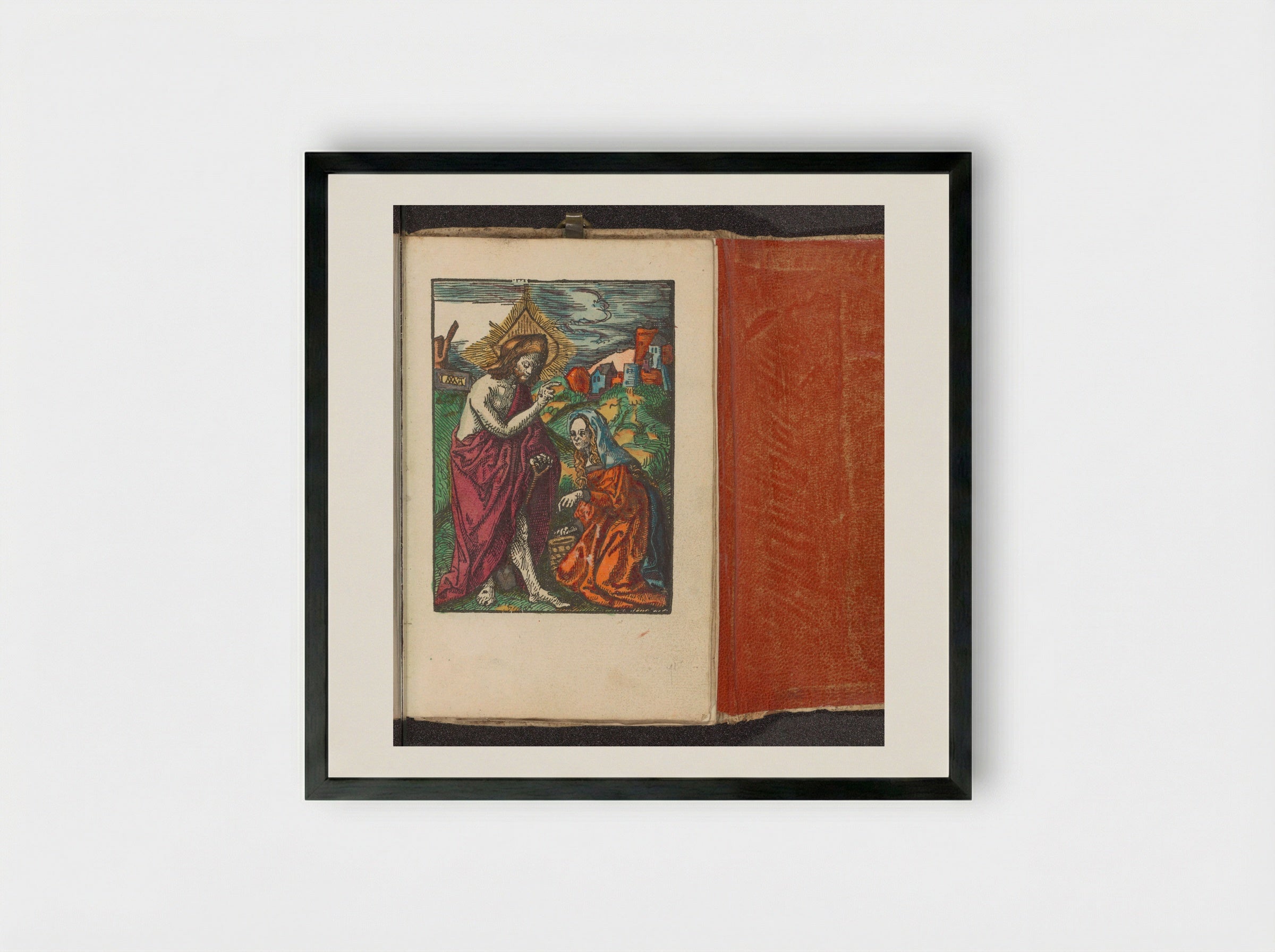 Christus verschijnt aan Maria Magdalena (Noli me tangere) - Doen Pietersz. - Framed Print Black