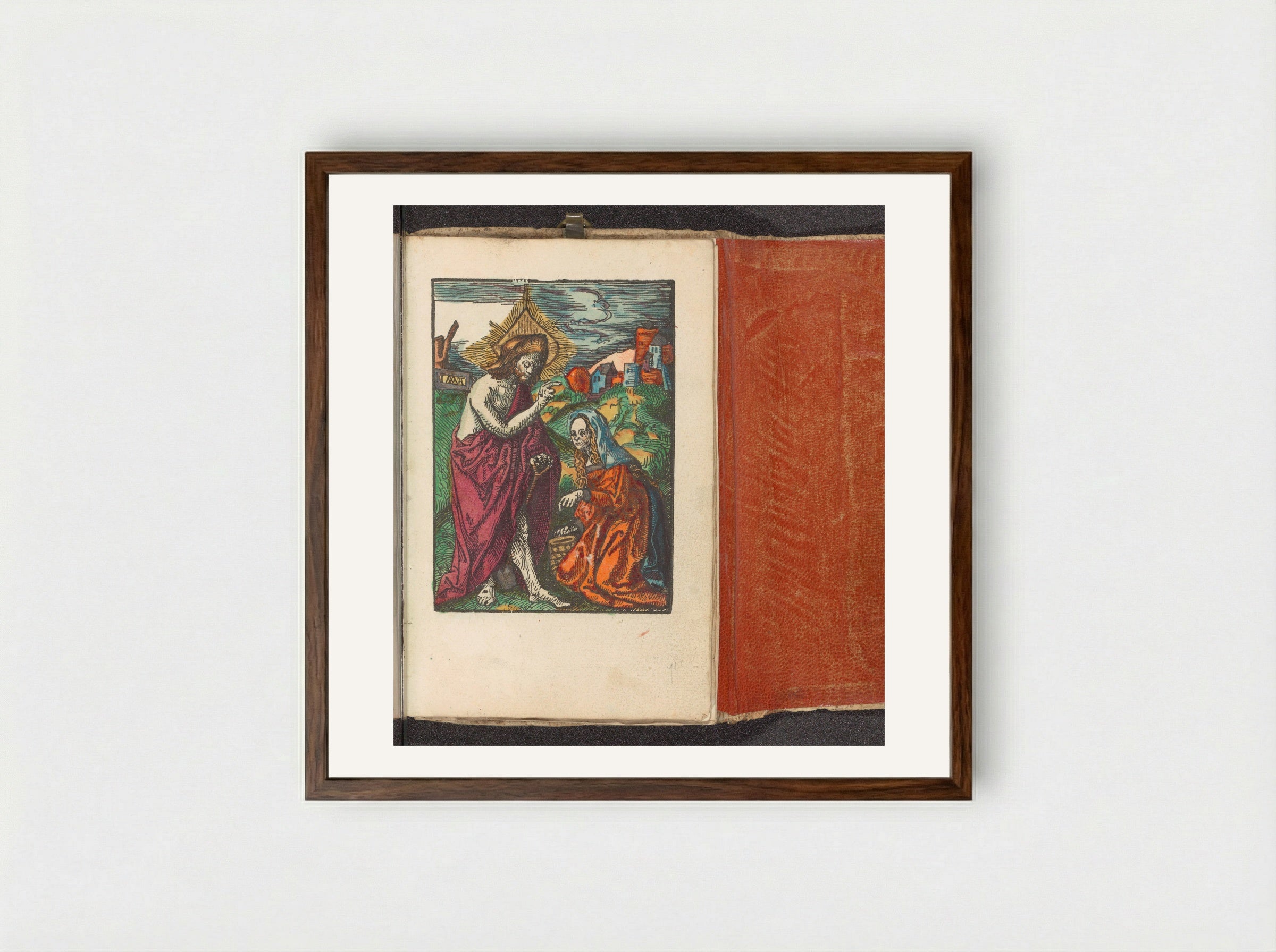 Christus verschijnt aan Maria Magdalena (Noli me tangere) - Doen Pietersz. - Framed Print Dark Wood