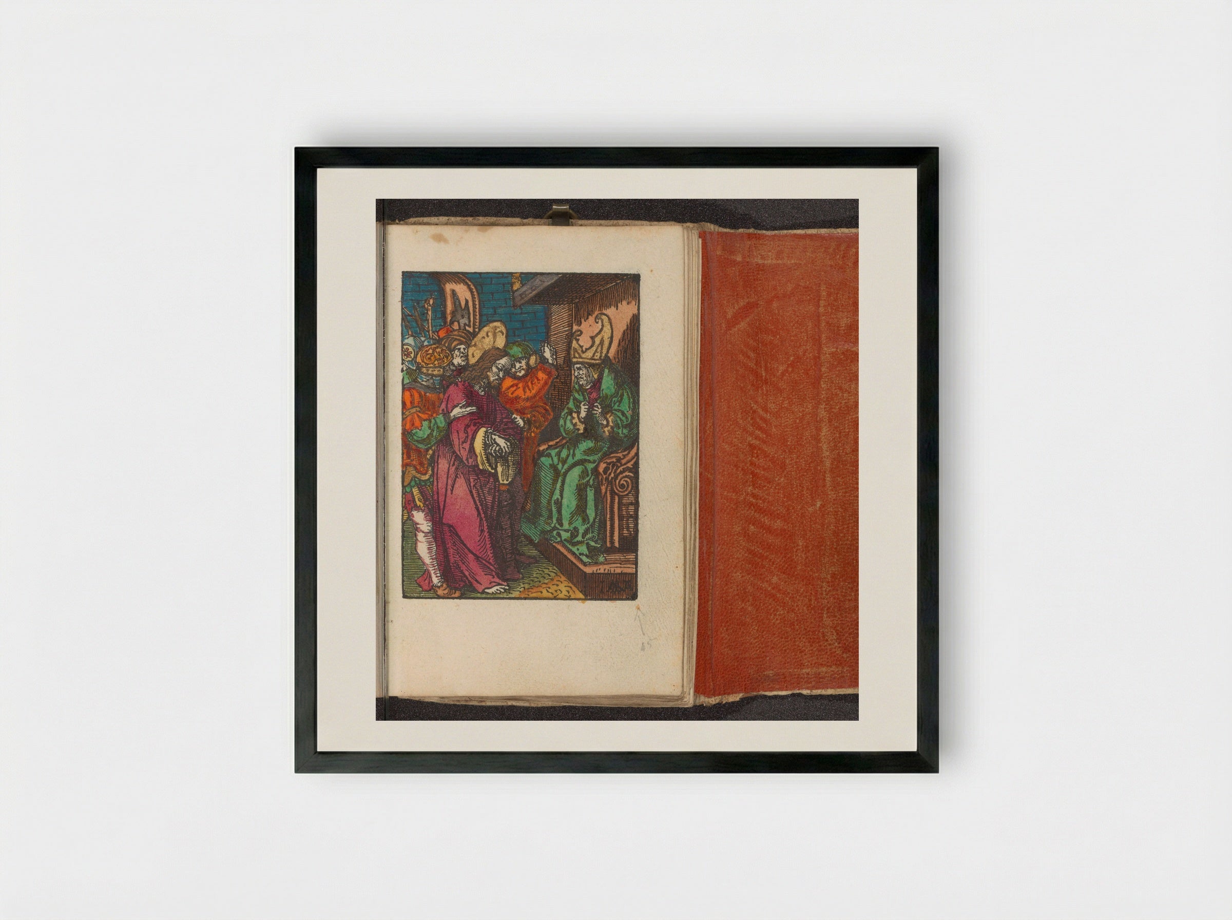 Christus voor Kajafas - Doen Pietersz. - Framed Print Black