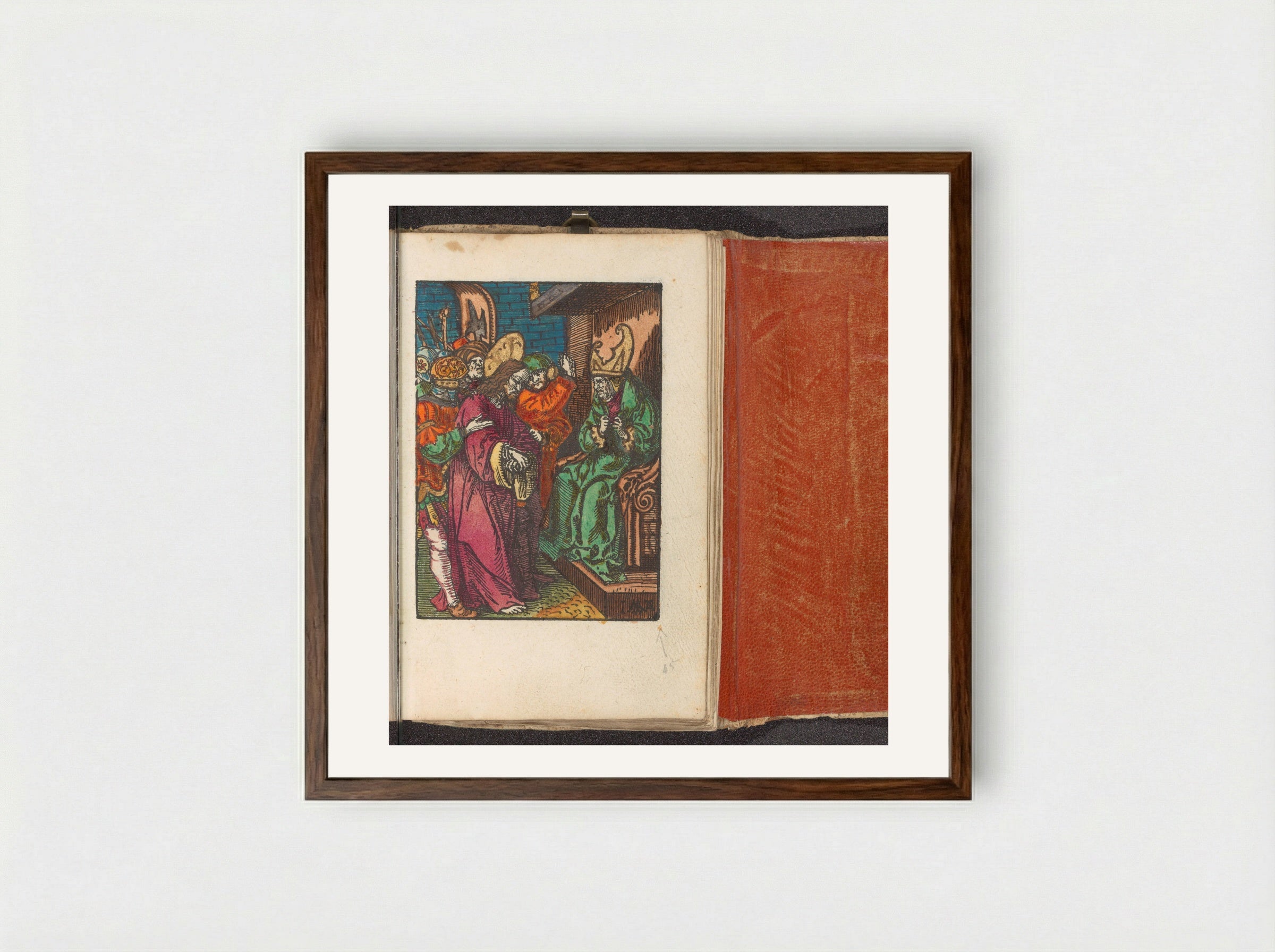 Christus voor Kajafas - Doen Pietersz. - Framed Print Dark Wood