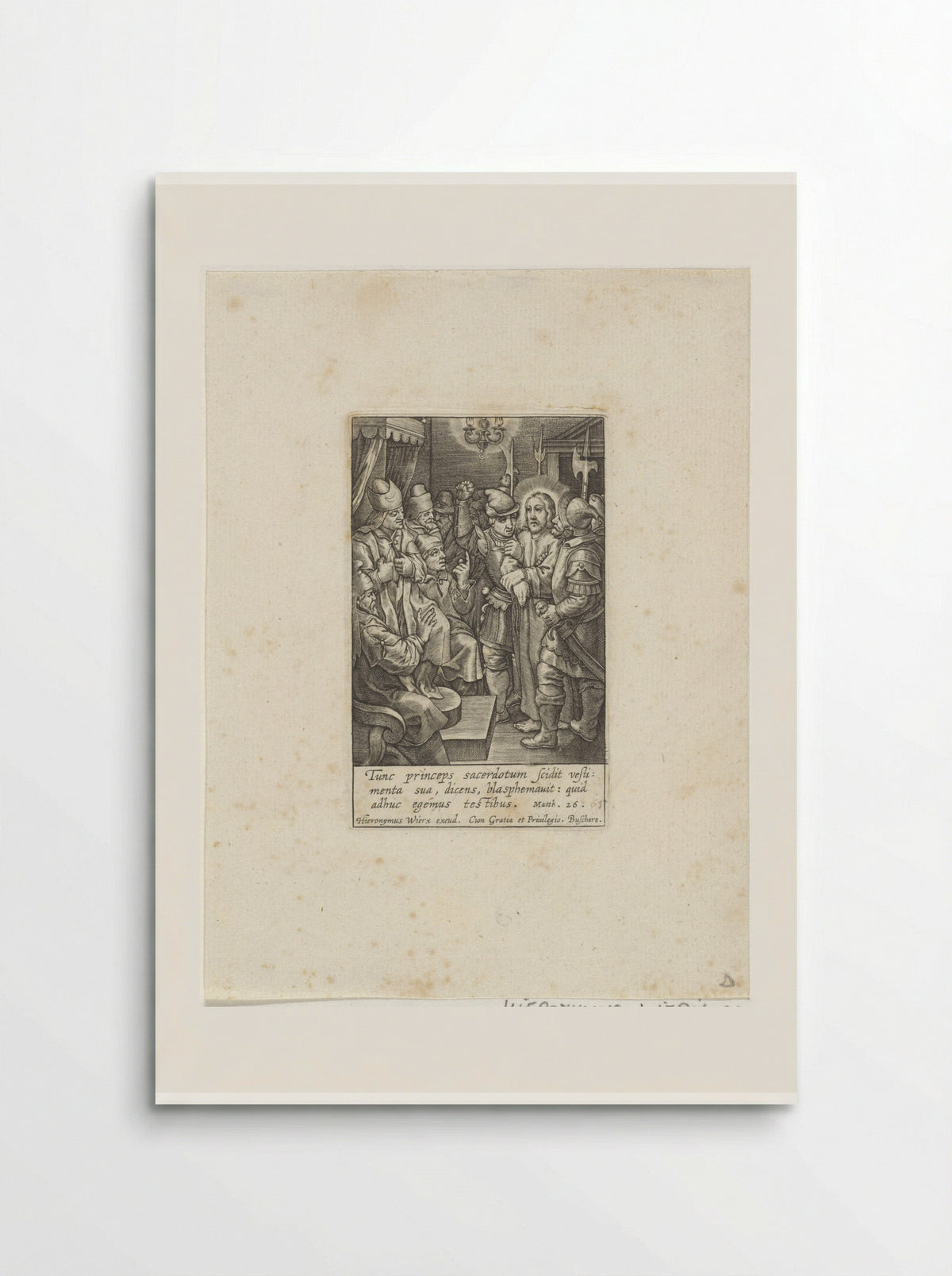 Christus voor Kajafas - Hieronymus Wierix - Poster