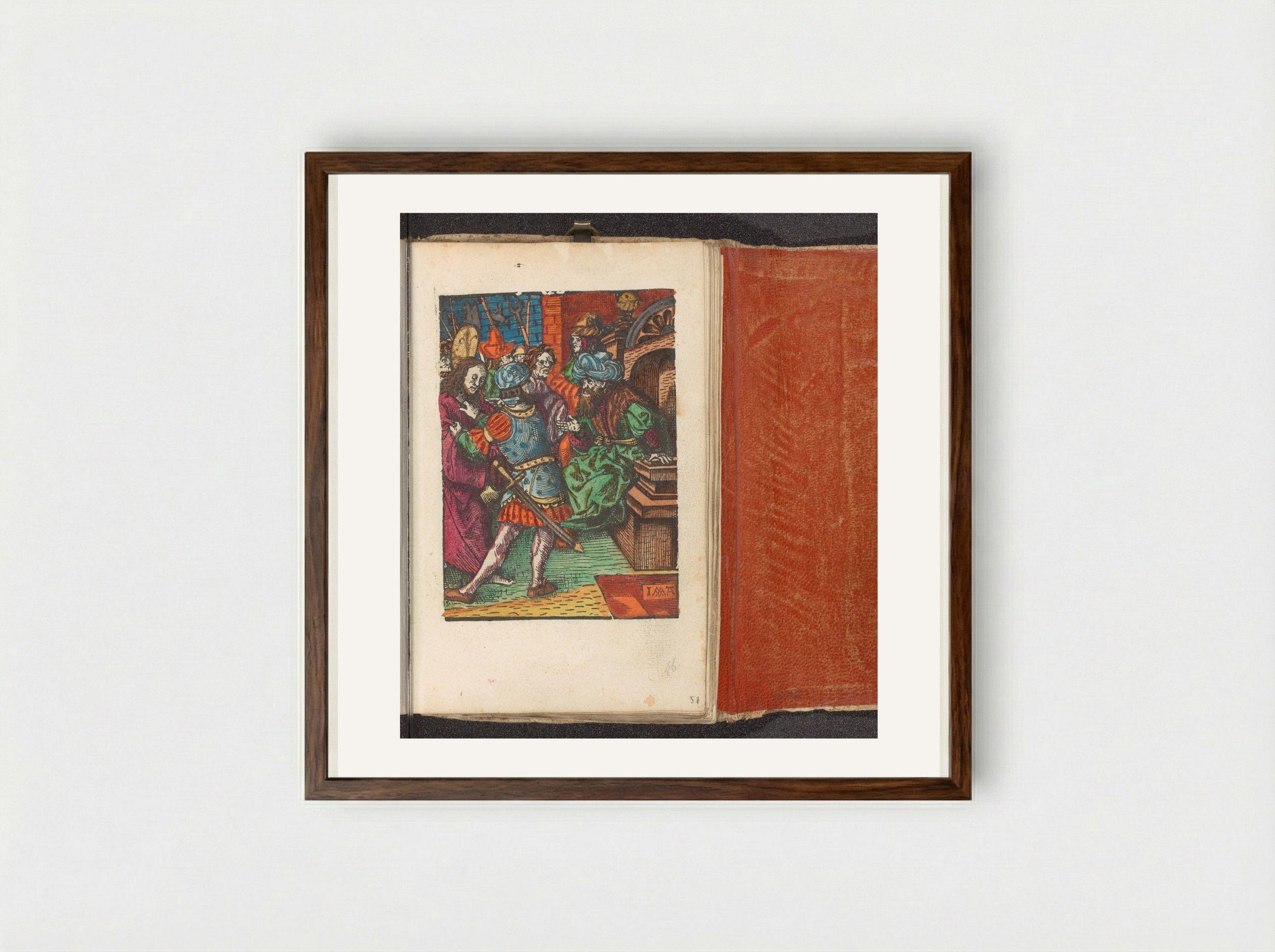 Christus voor Pilatus - Doen Pietersz. - Framed Print Dark Wood