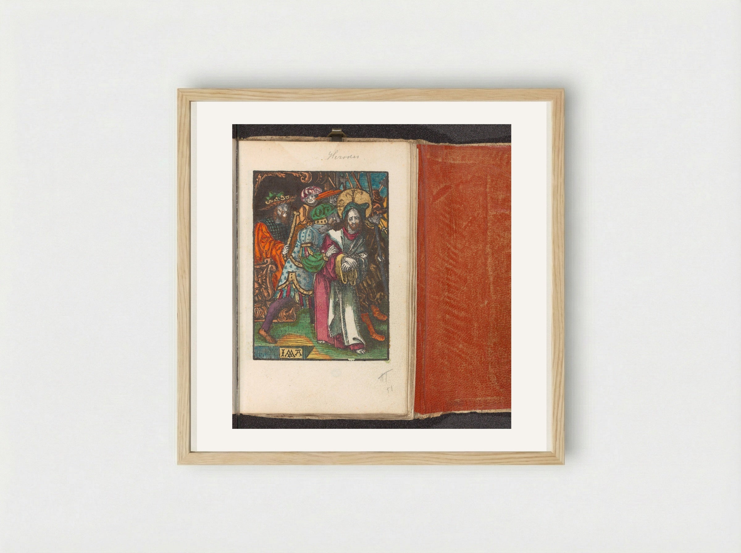 Christus weggeleid van Herodes - Doen Pietersz. - Framed Print Wood