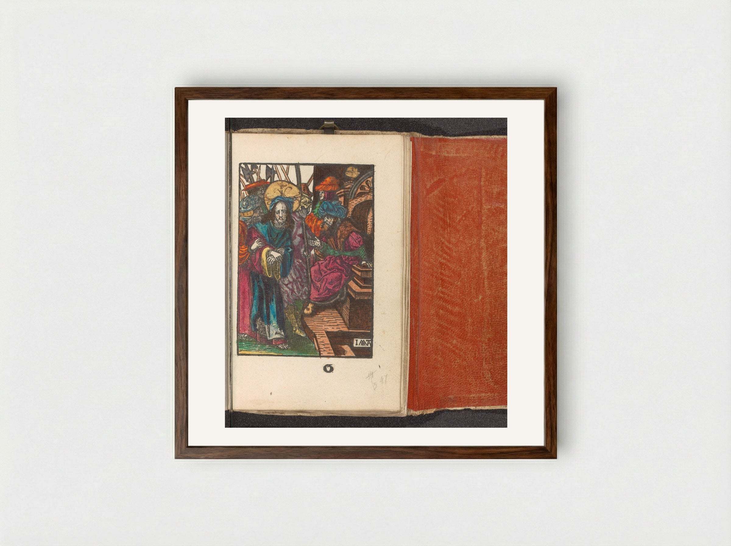 Christus weggeleid van Pilatus - Doen Pietersz. - Framed Print Dark Wood