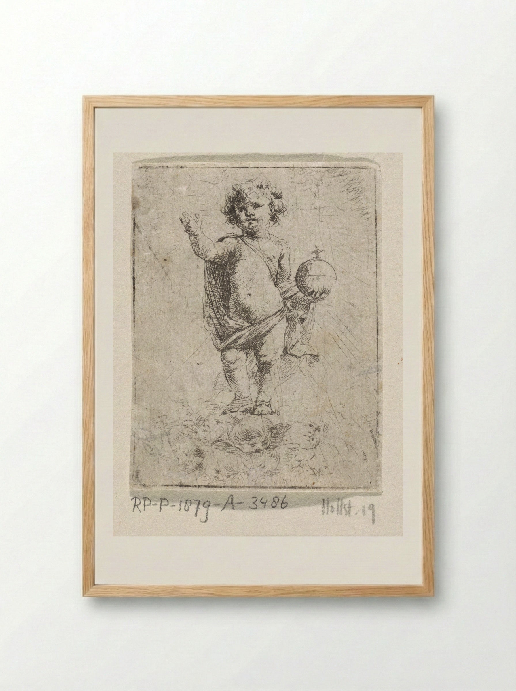 Christuskind als Salvator Mundi - Cornelis Schut (I) - Framed Print Wood