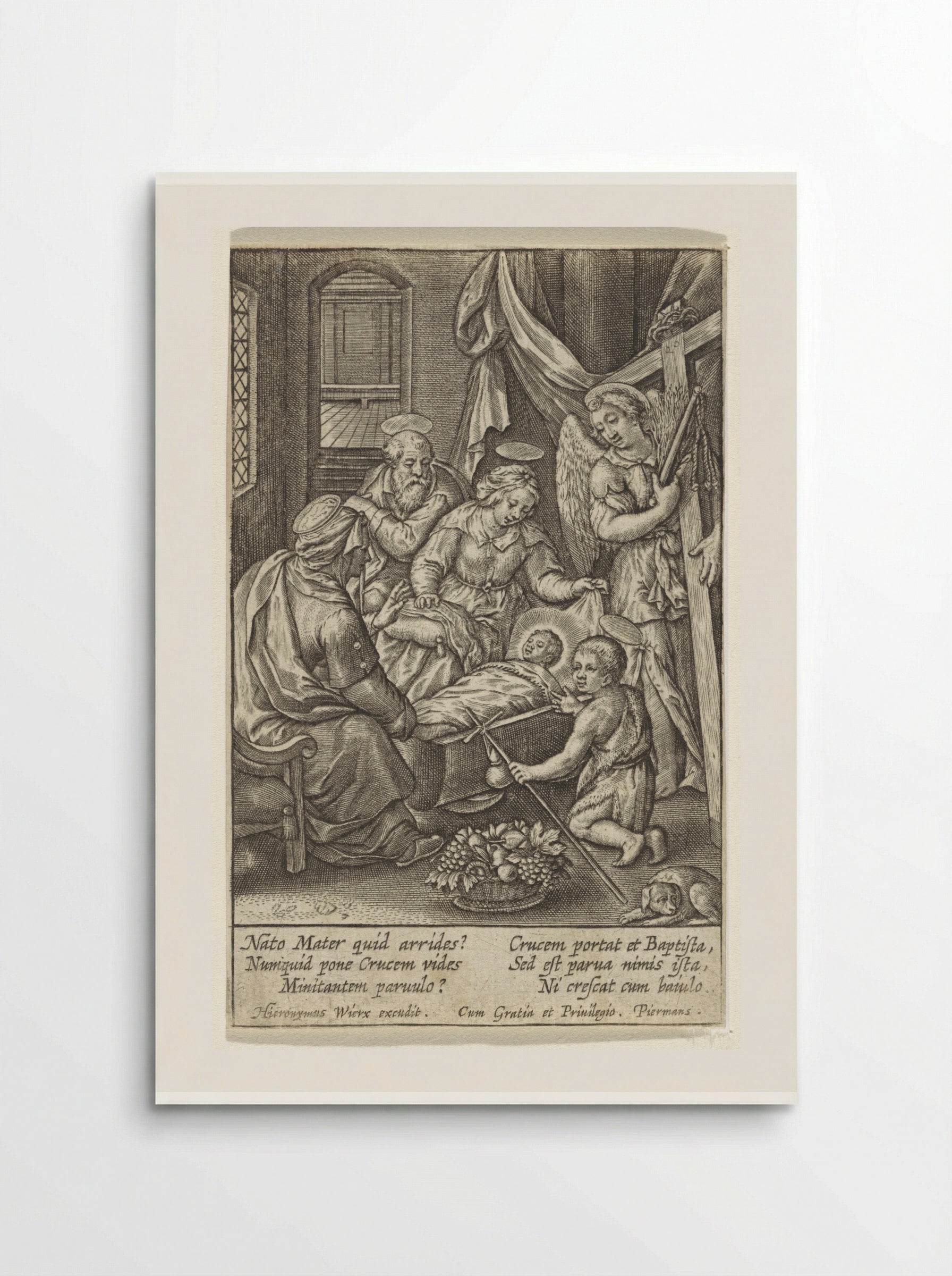 Christuskind slaapt in de wieg - Hieronymus Wierix - Poster