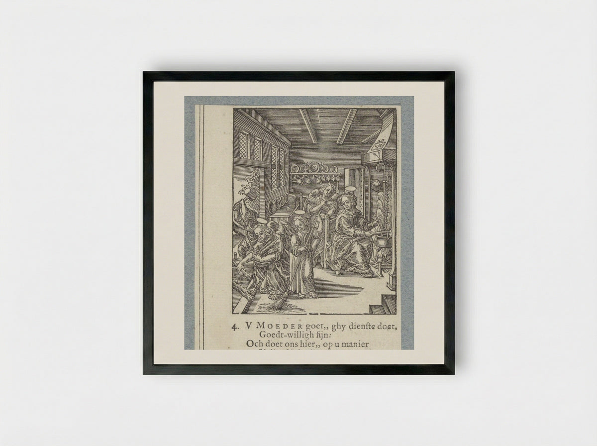 Christuskind veegt de vloer - Pieter Jacobsz. Paets - Framed Print Black