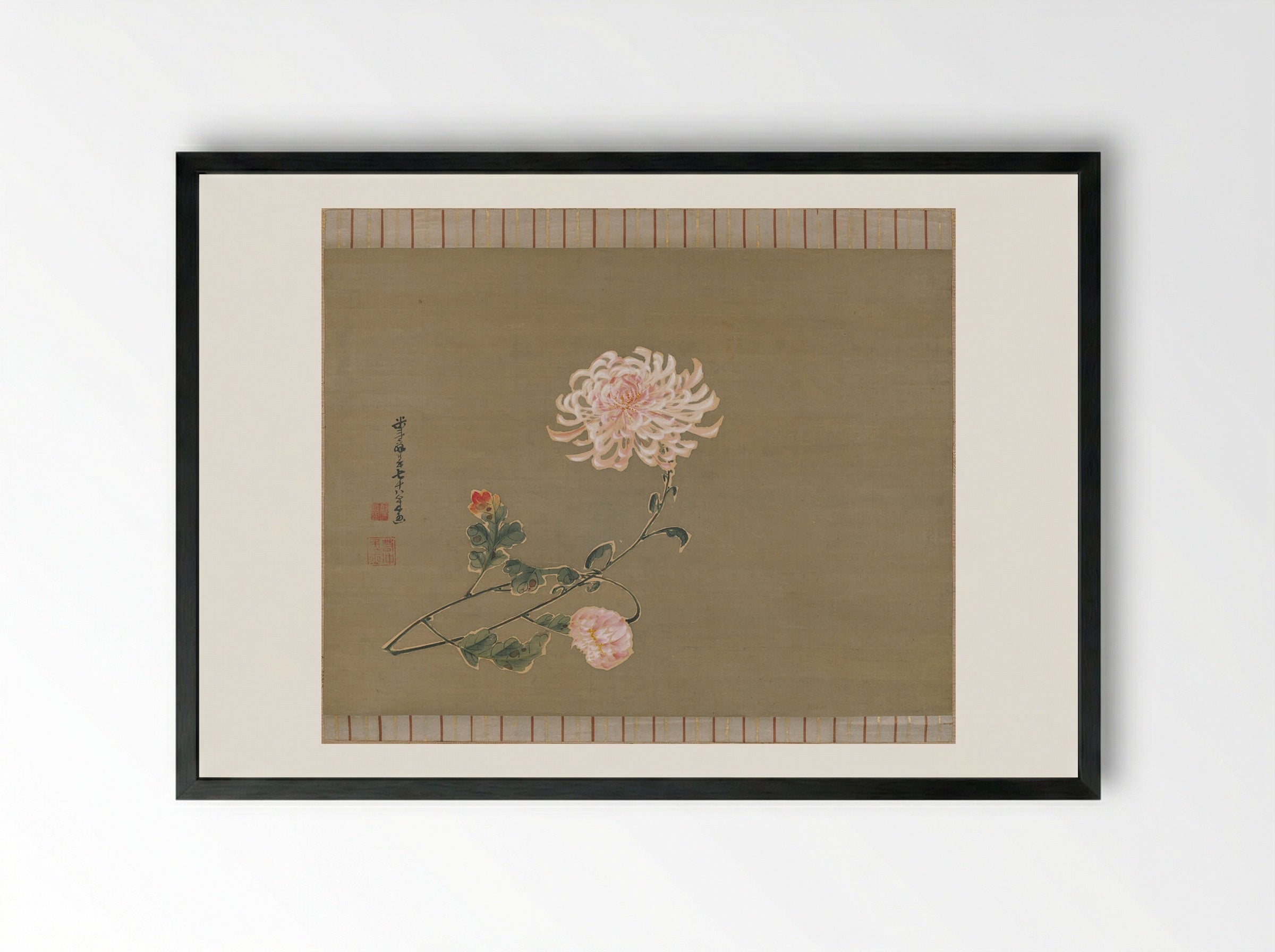 Chrysanthemum - Itō Jakuchū - Framed Print Black