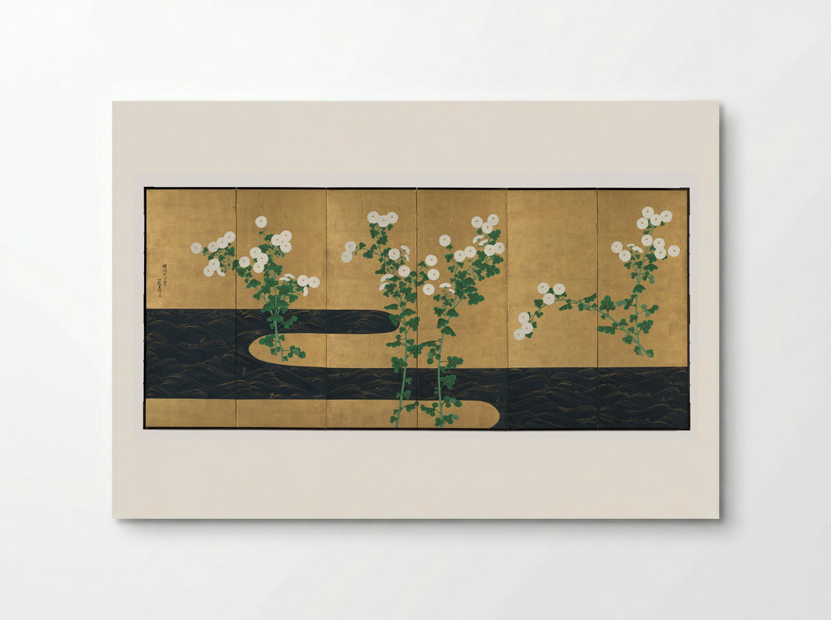 Chrysanthemums by a Stream - Ogata Kōrin - Poster