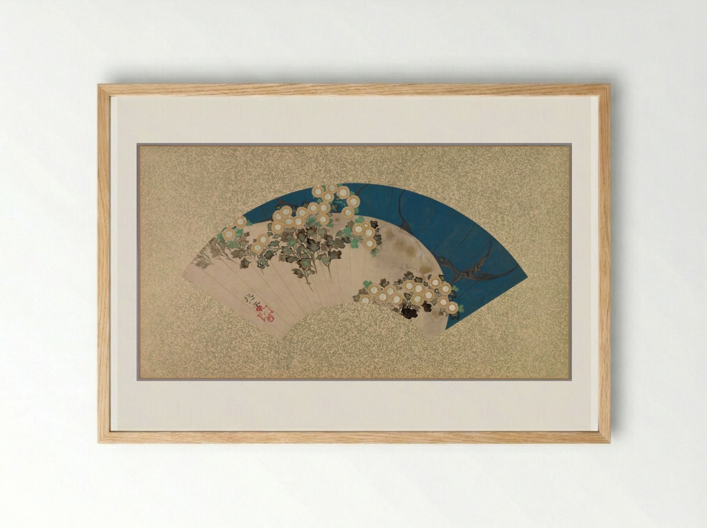 Chrysanthemums by the Water - Sakai Hōitsu - Framed Print Wood