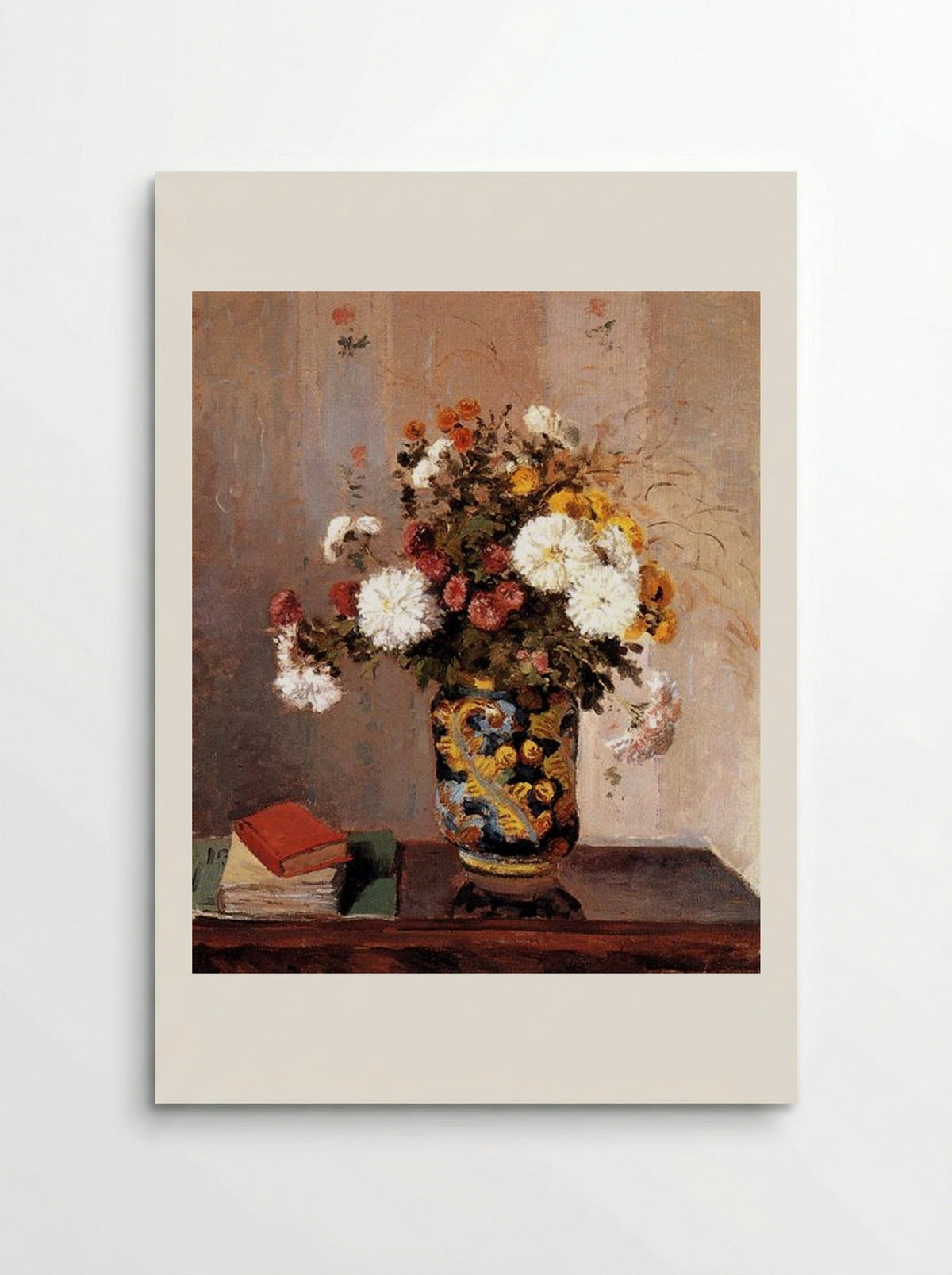 Chrysanthemums in a Chinese Vase - Camille Pissarro - Poster