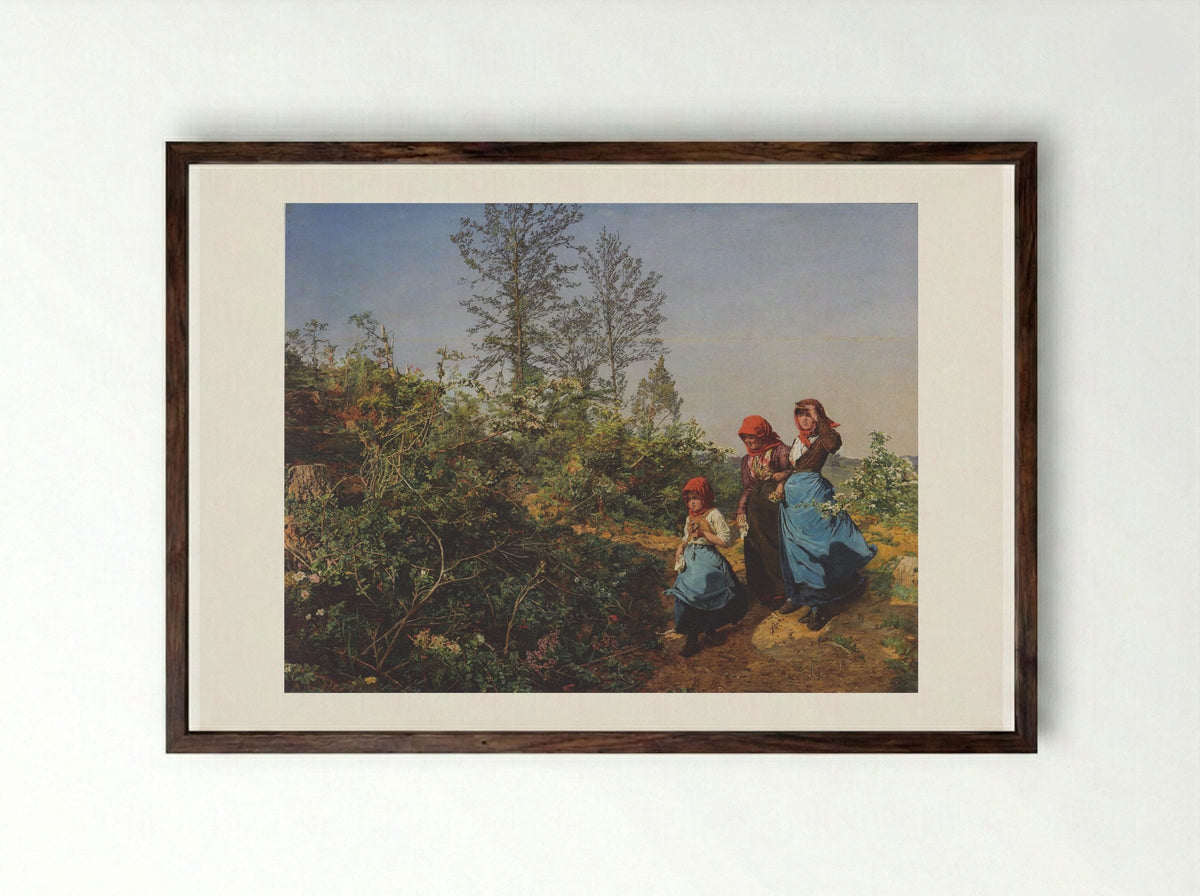 Church Attendance in the Spring - Ferdinand Georg Waldmüller - Framed Print Dark Wood