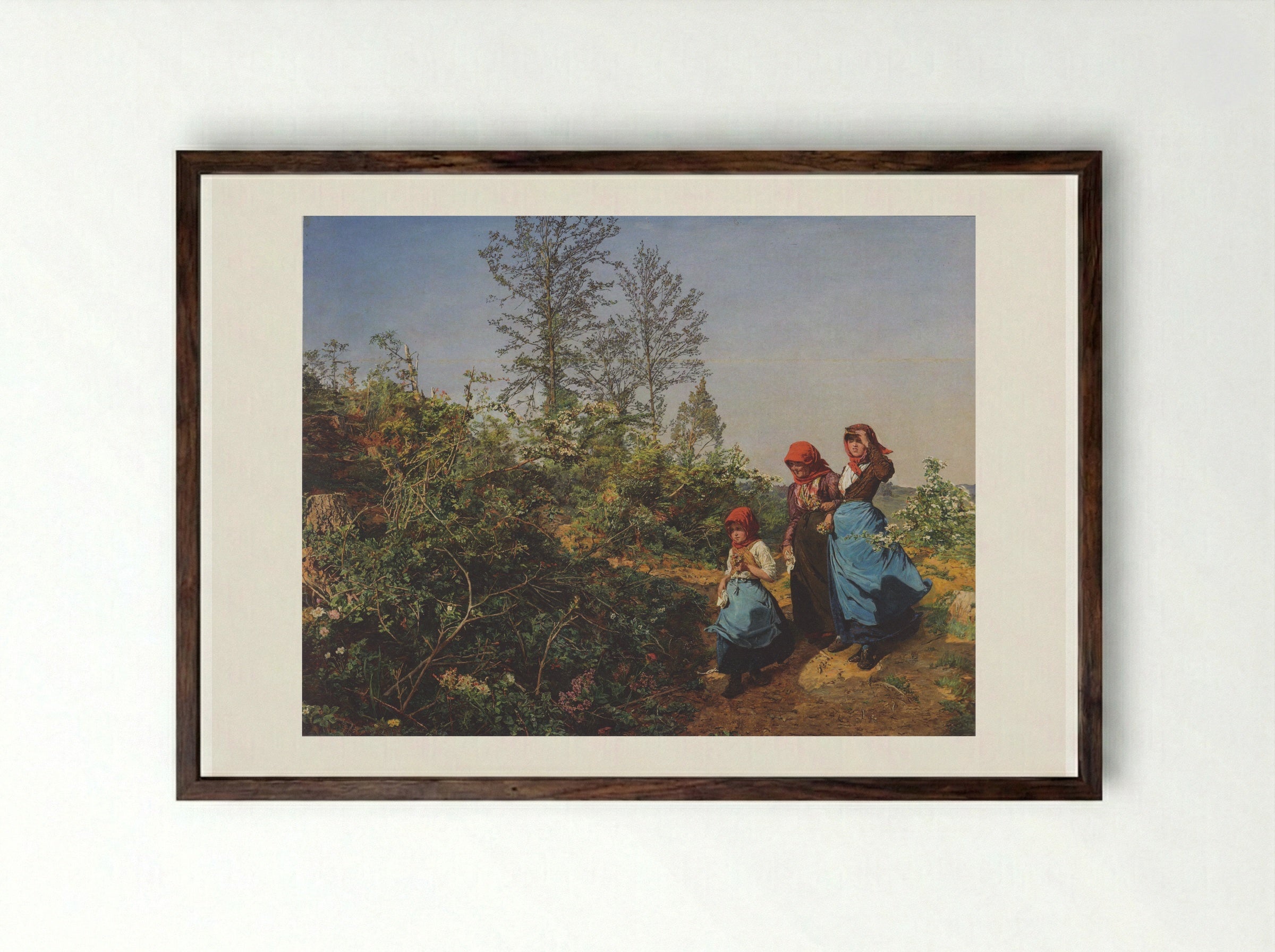 Church Attendance in the Spring - Ferdinand Georg Waldmüller - Framed Print Dark Wood