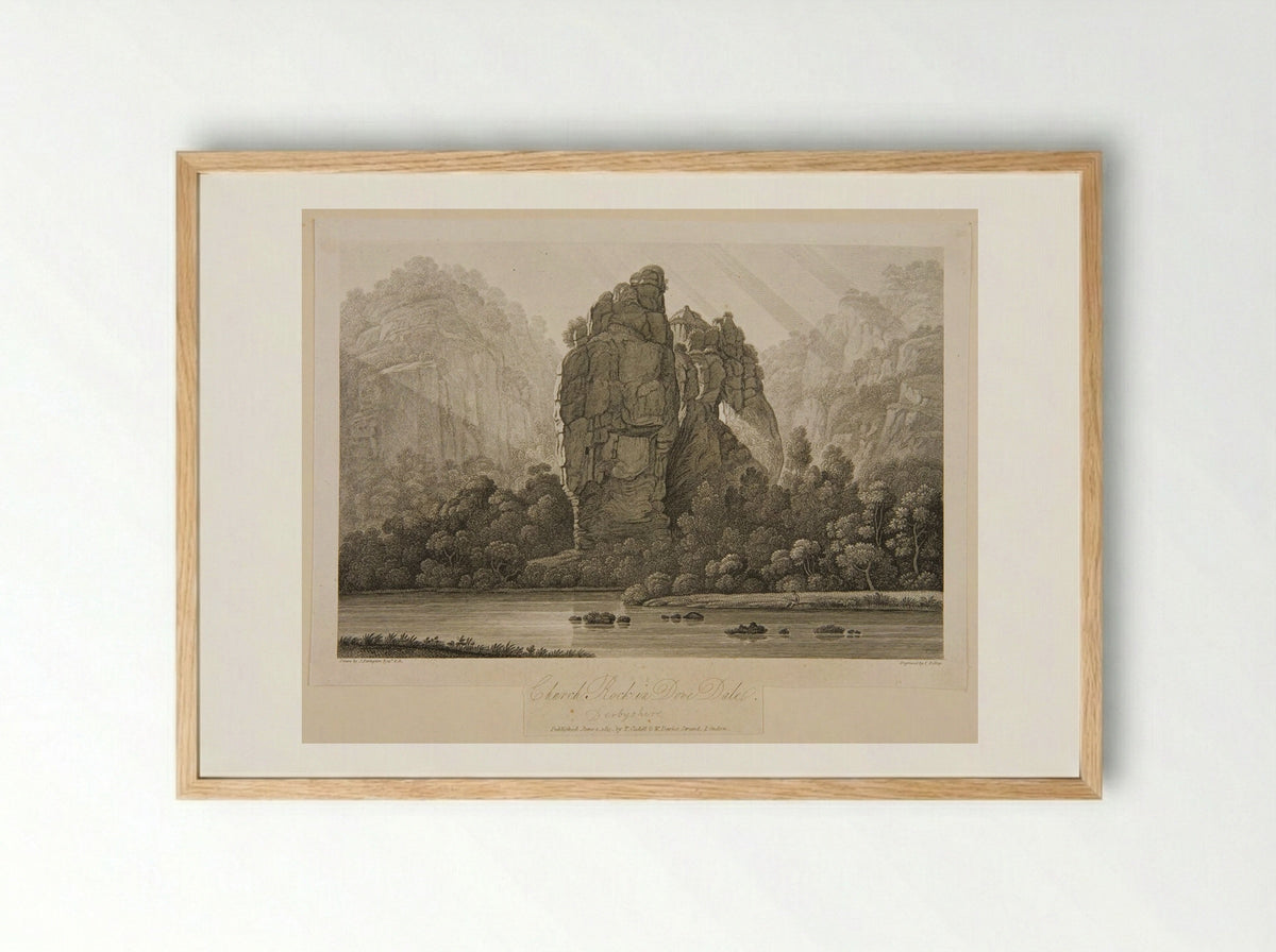 Church Rock in Dovedale - F.R. Hay - Framed Print Wood