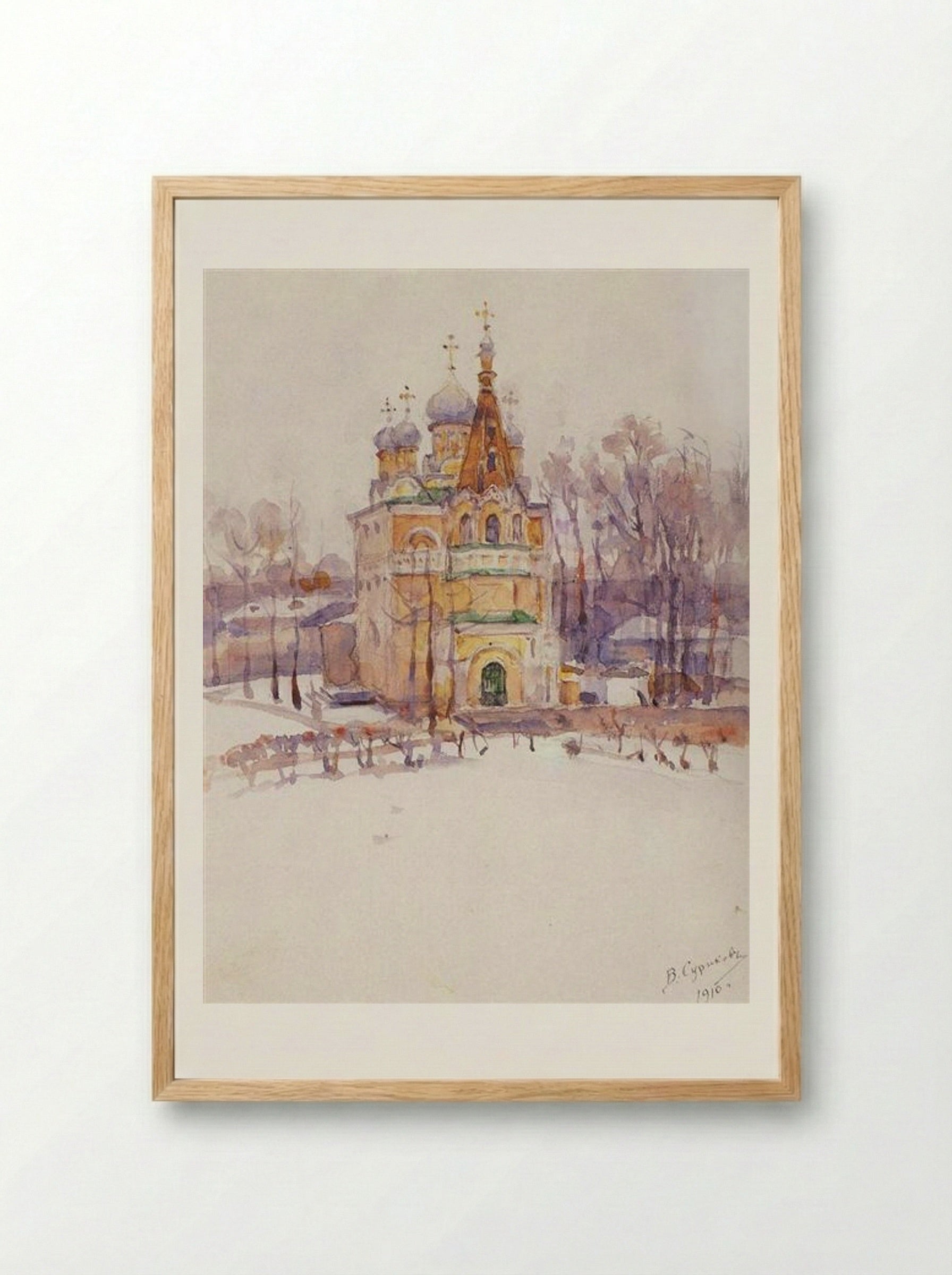 Church in Winter - Vasily Surikov - Framed Print Wood