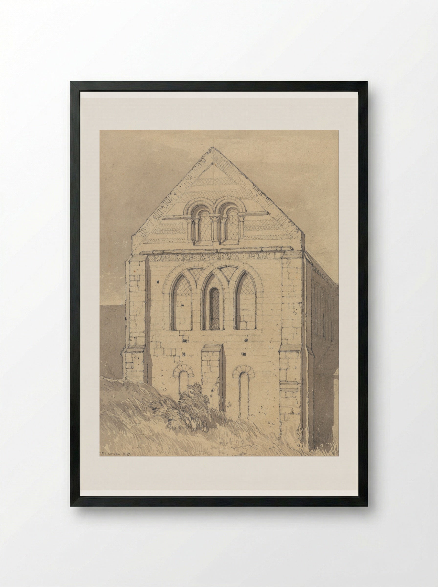 Church of Graville - John Sell Cotman - Framed Print Black