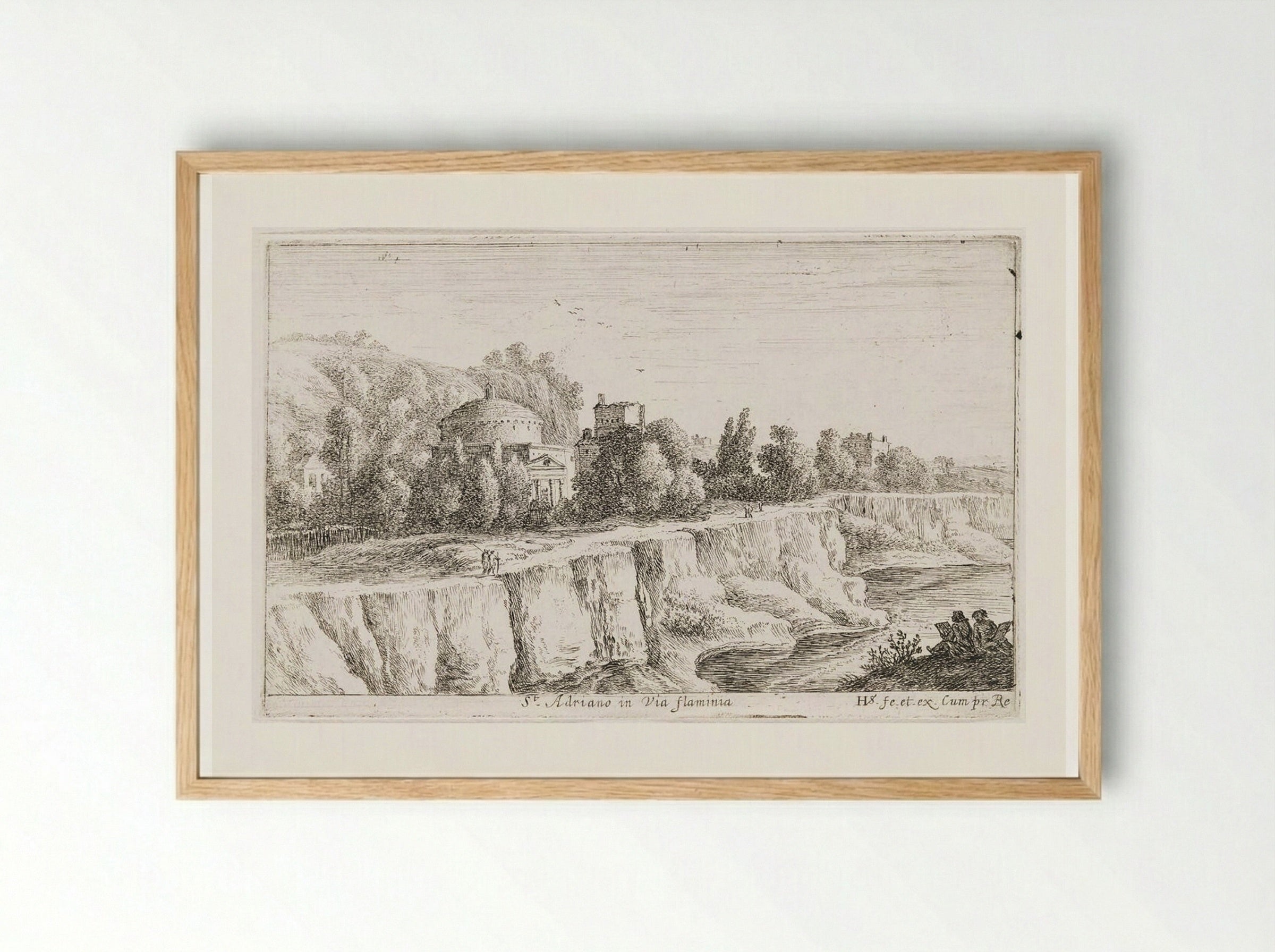 Church of S. Adriano on the Via Flaminia - Herman van Swanevelt - Framed Print Wood