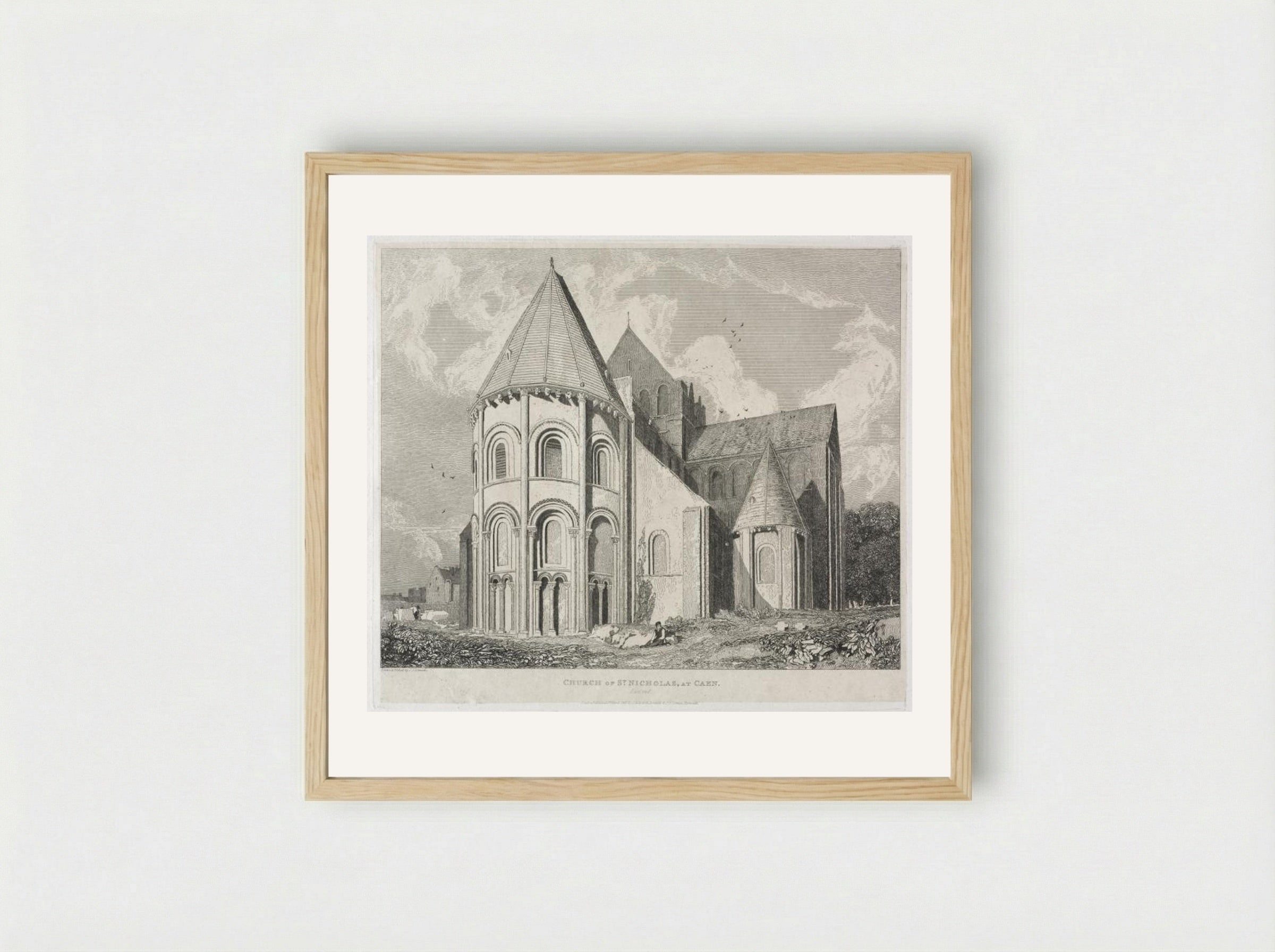 Church of St. Nicholas, at Caen - John Sell Cotman - Framed Print Wood