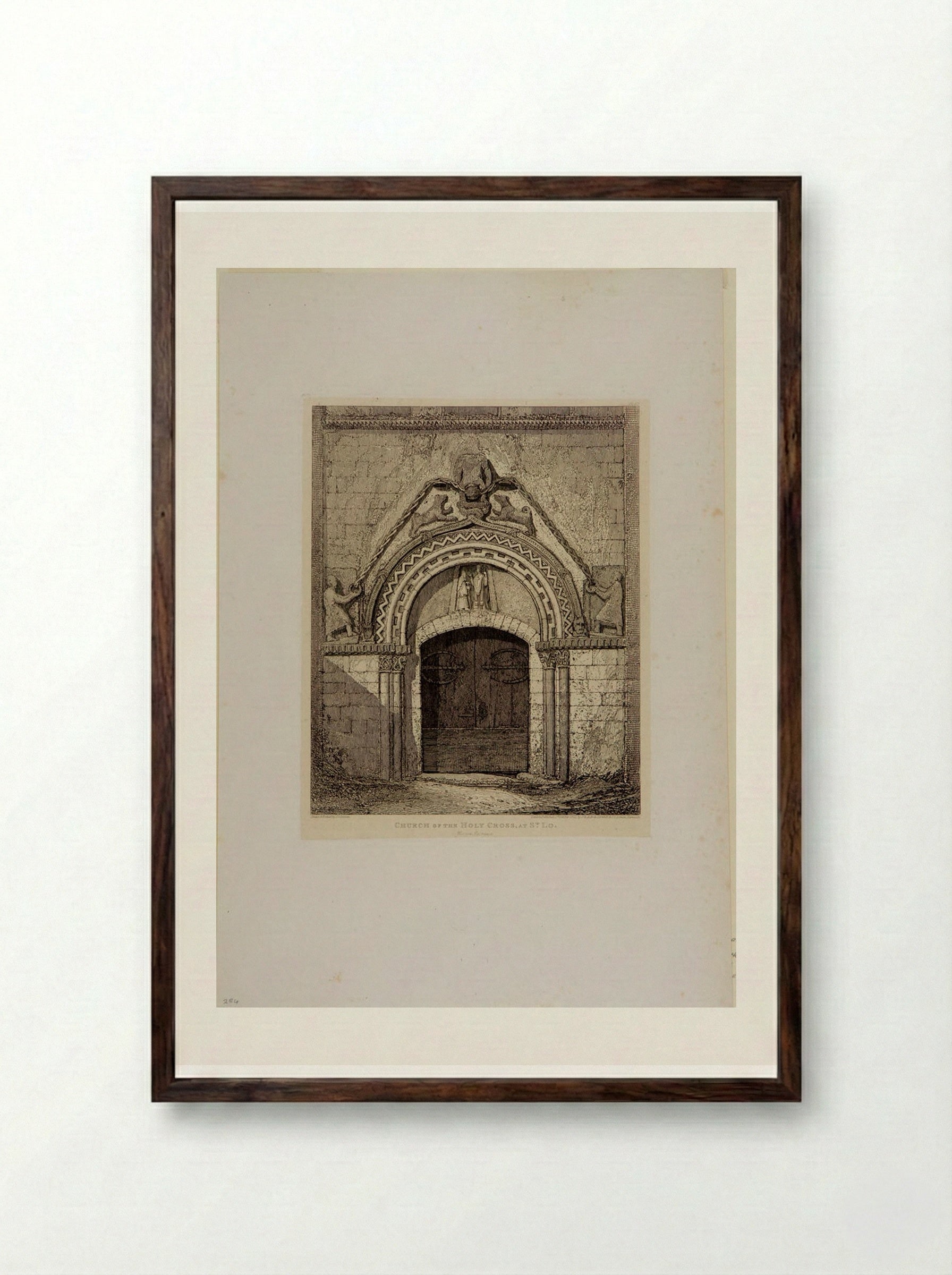 Church of the Holy Cross at St. Lo - John Sell Cotman - Framed Print Dark Wood