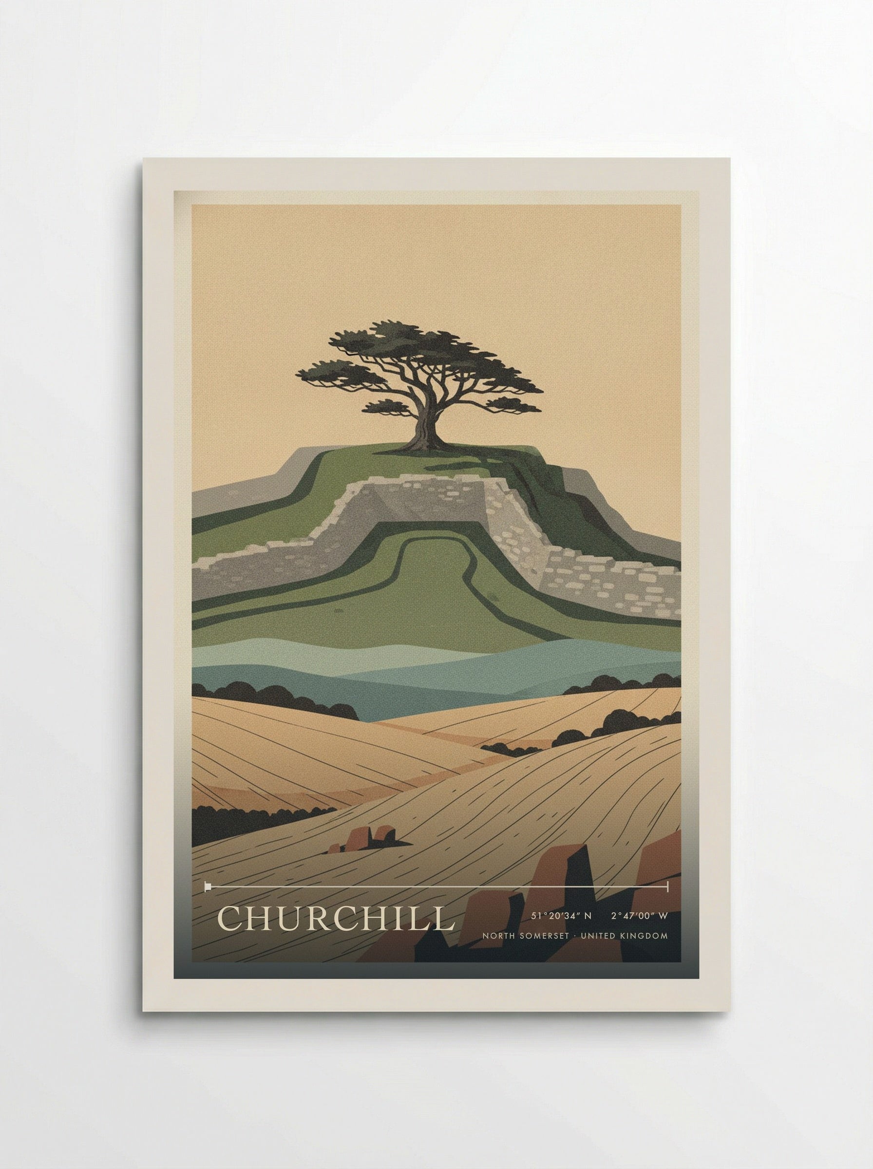 Churchill North Somerset United Kingdom Travel Poster - Poster