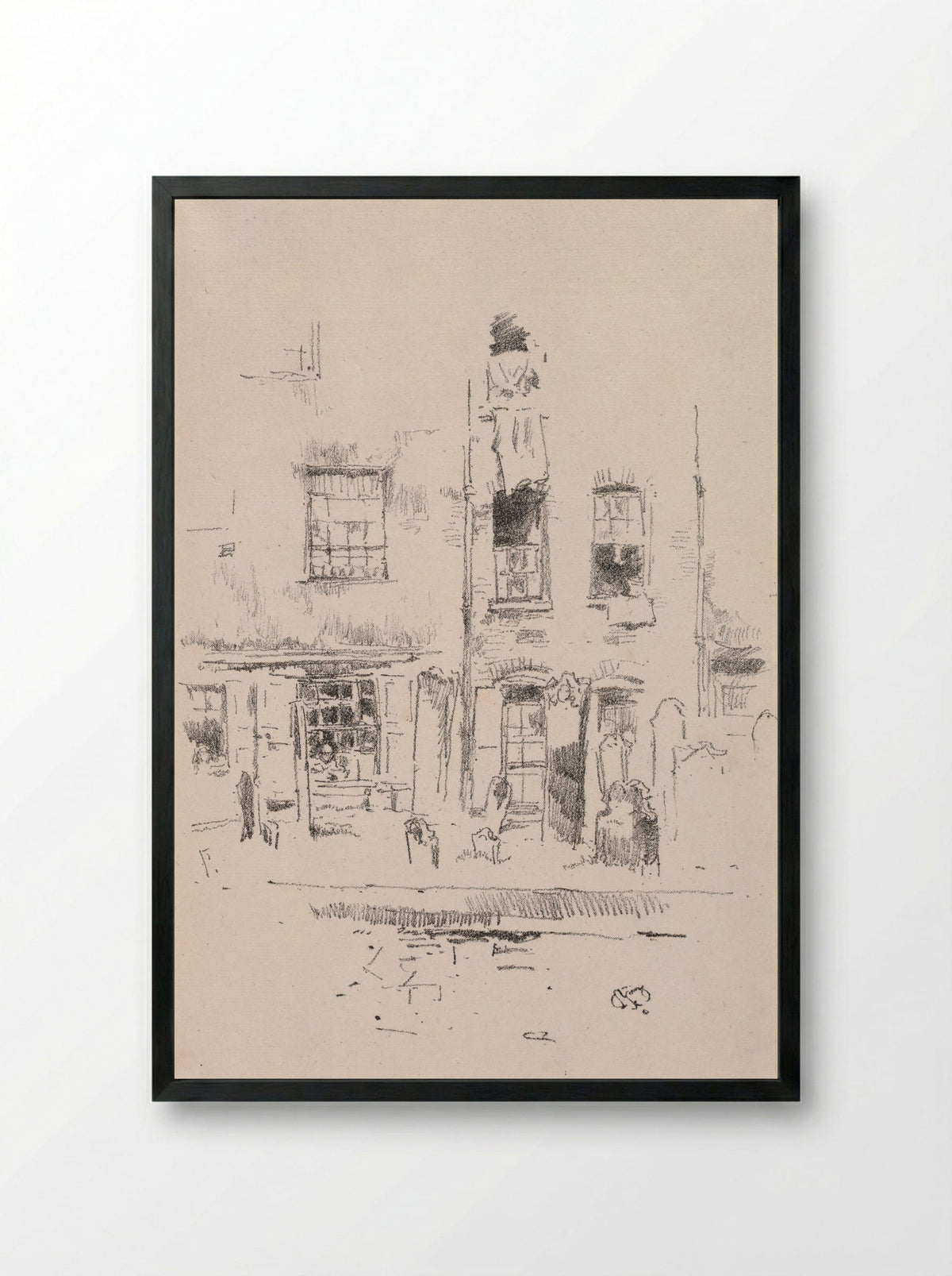Churchyard - James McNeill Whistler - Framed Print Black