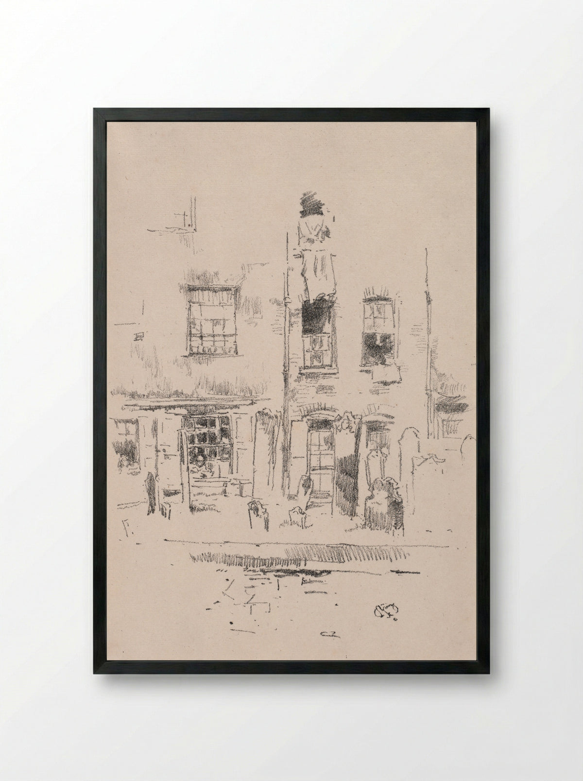 Churchyard - James McNeill Whistler - Framed Print Black