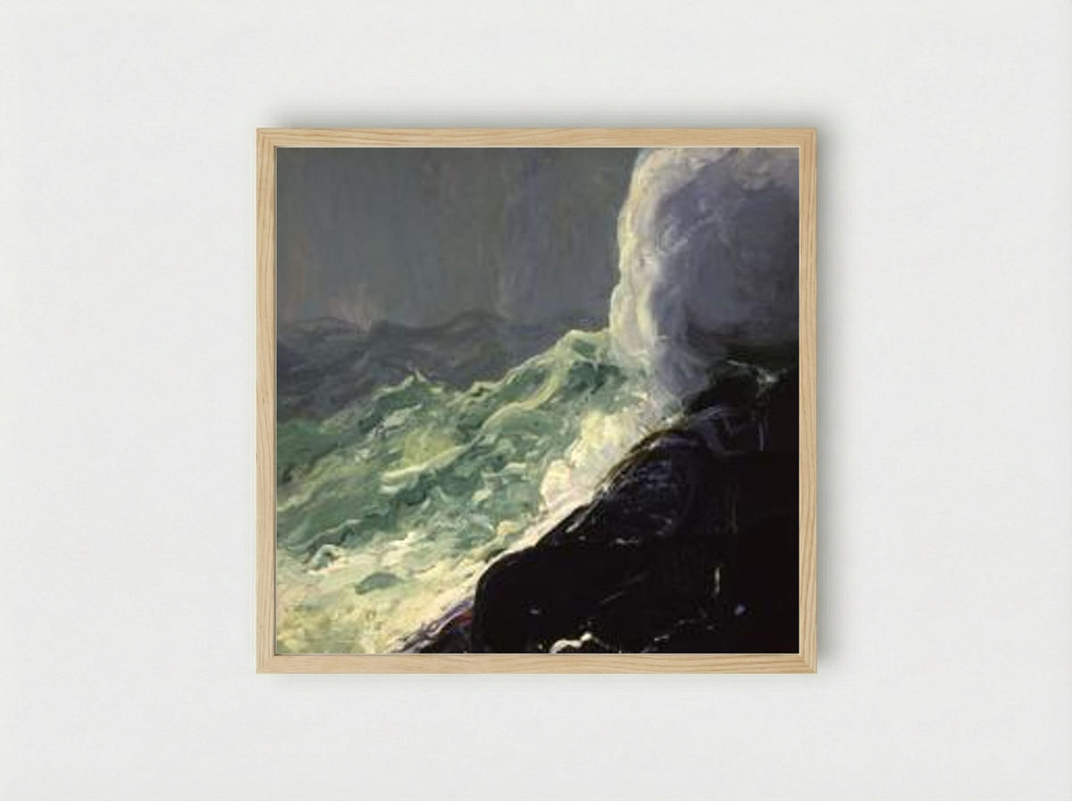 Churn and Break - George Bellows - Framed Print Wood