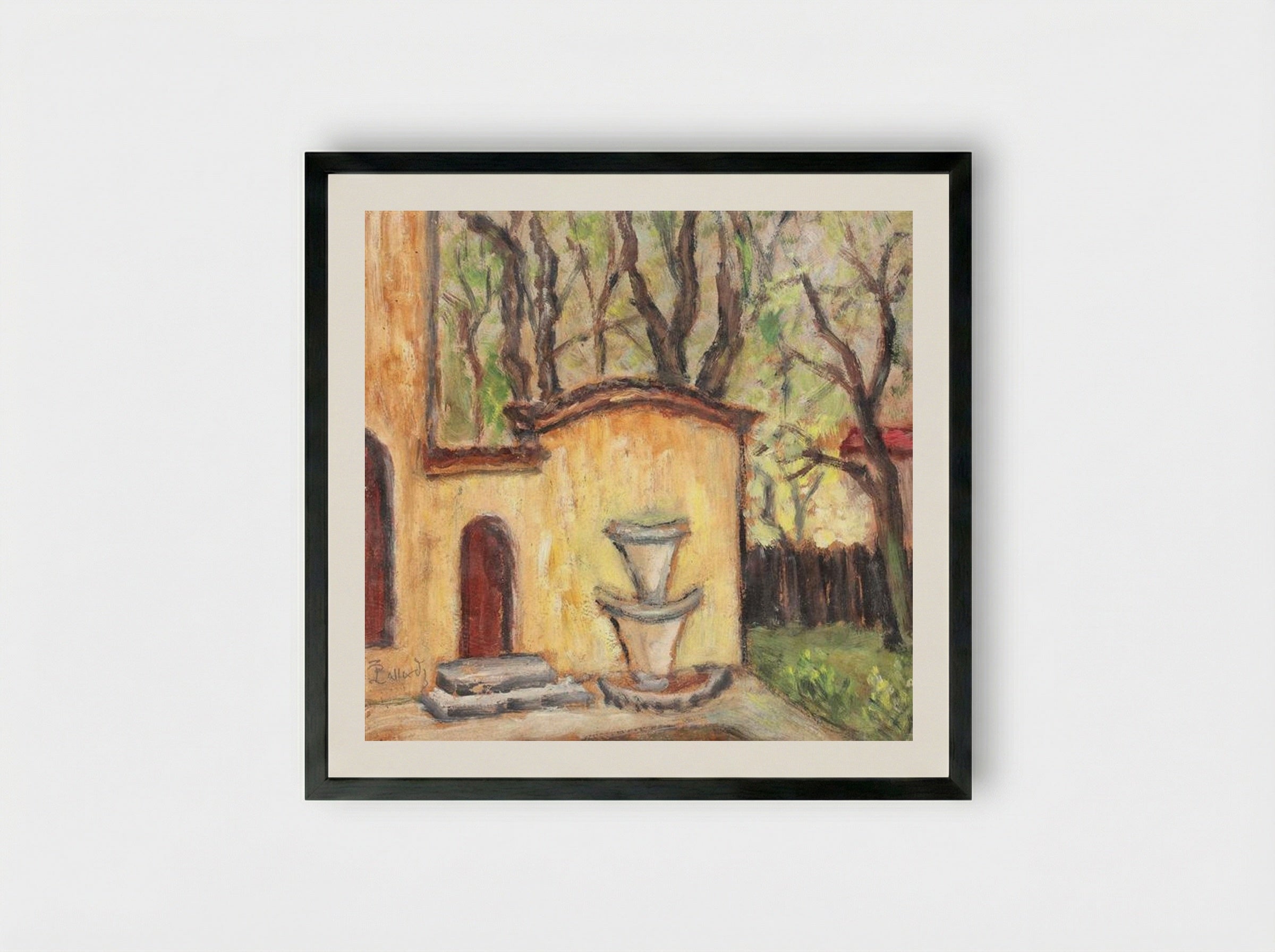 Cişmeaua de pe strada Spătarului - Theodor Pallady - Framed Print Black