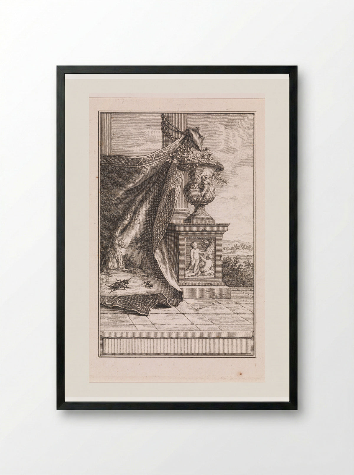 Cicade en mier op een kleed - Jan Punt - Framed Print Black