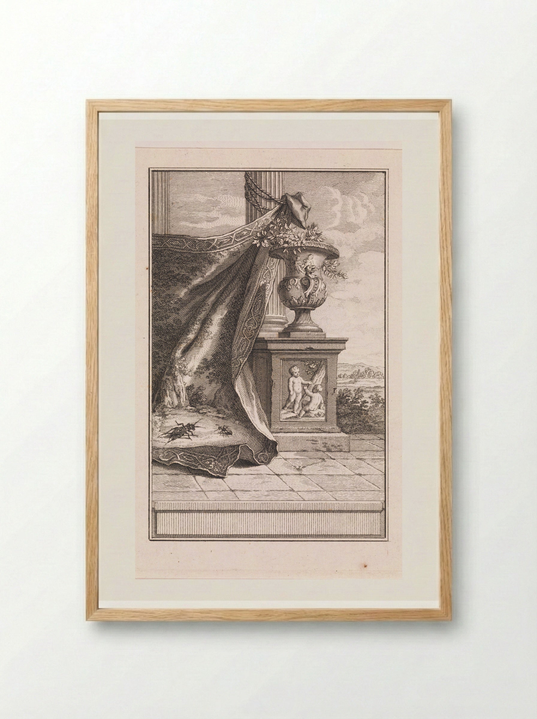 Cicade en mier op een kleed - Jan Punt - Framed Print Wood