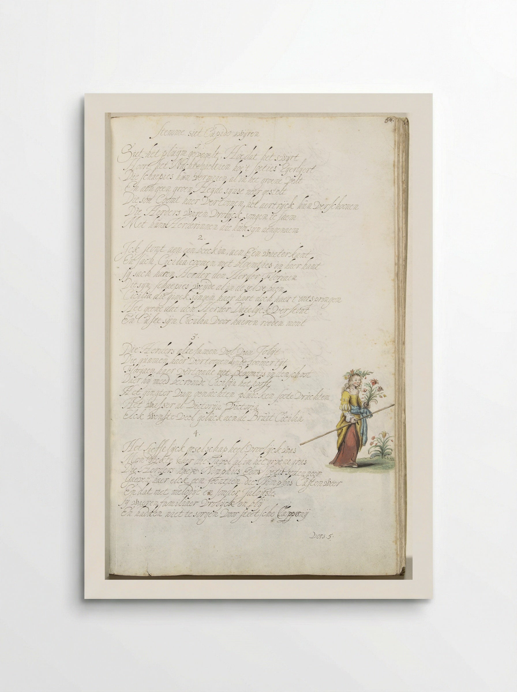 Cicilia met bloemen - Gesina ter Borch - Poster