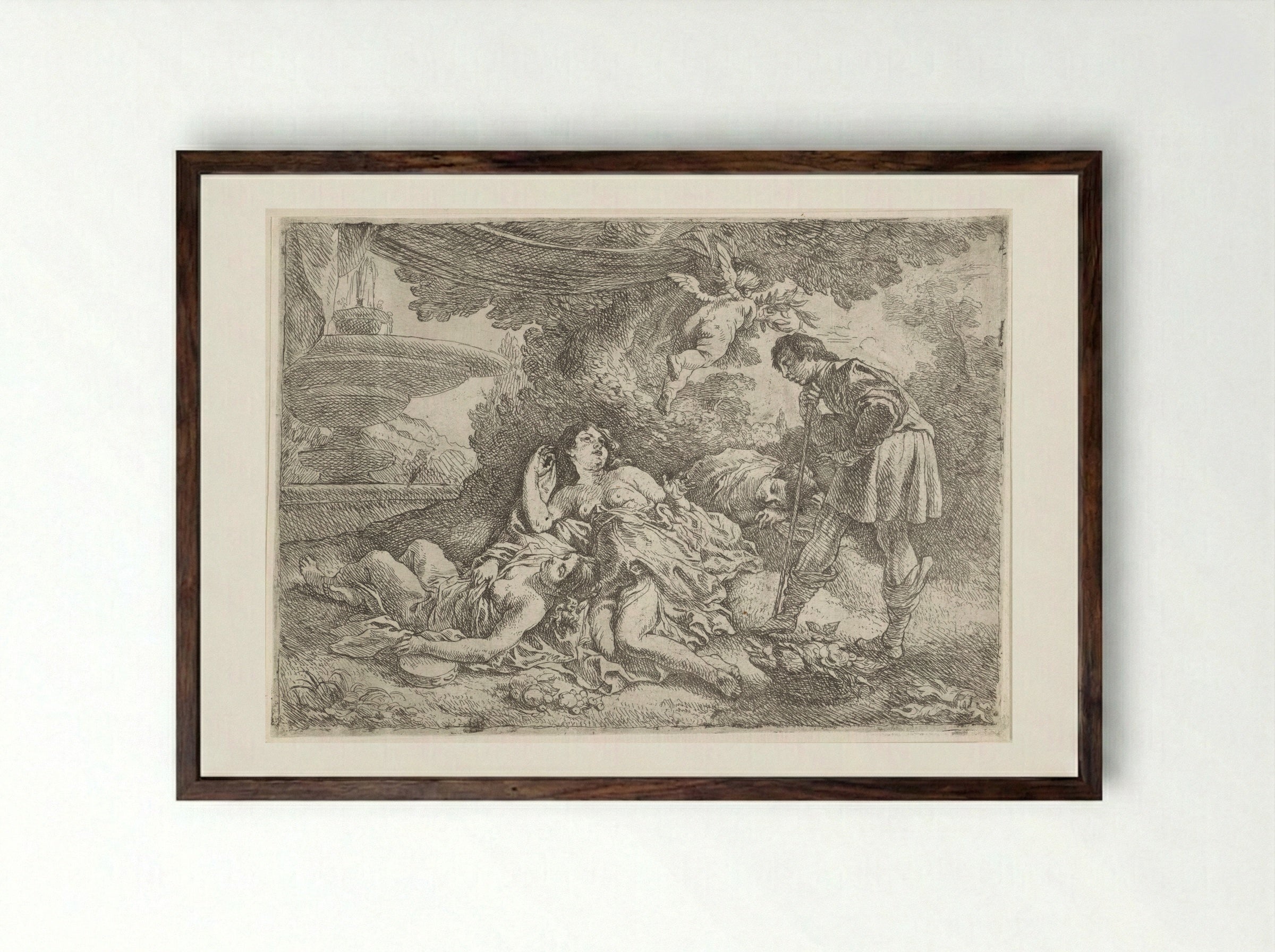 Cimone and Iphigenia - Cornelis Schut (I) - Framed Print Dark Wood